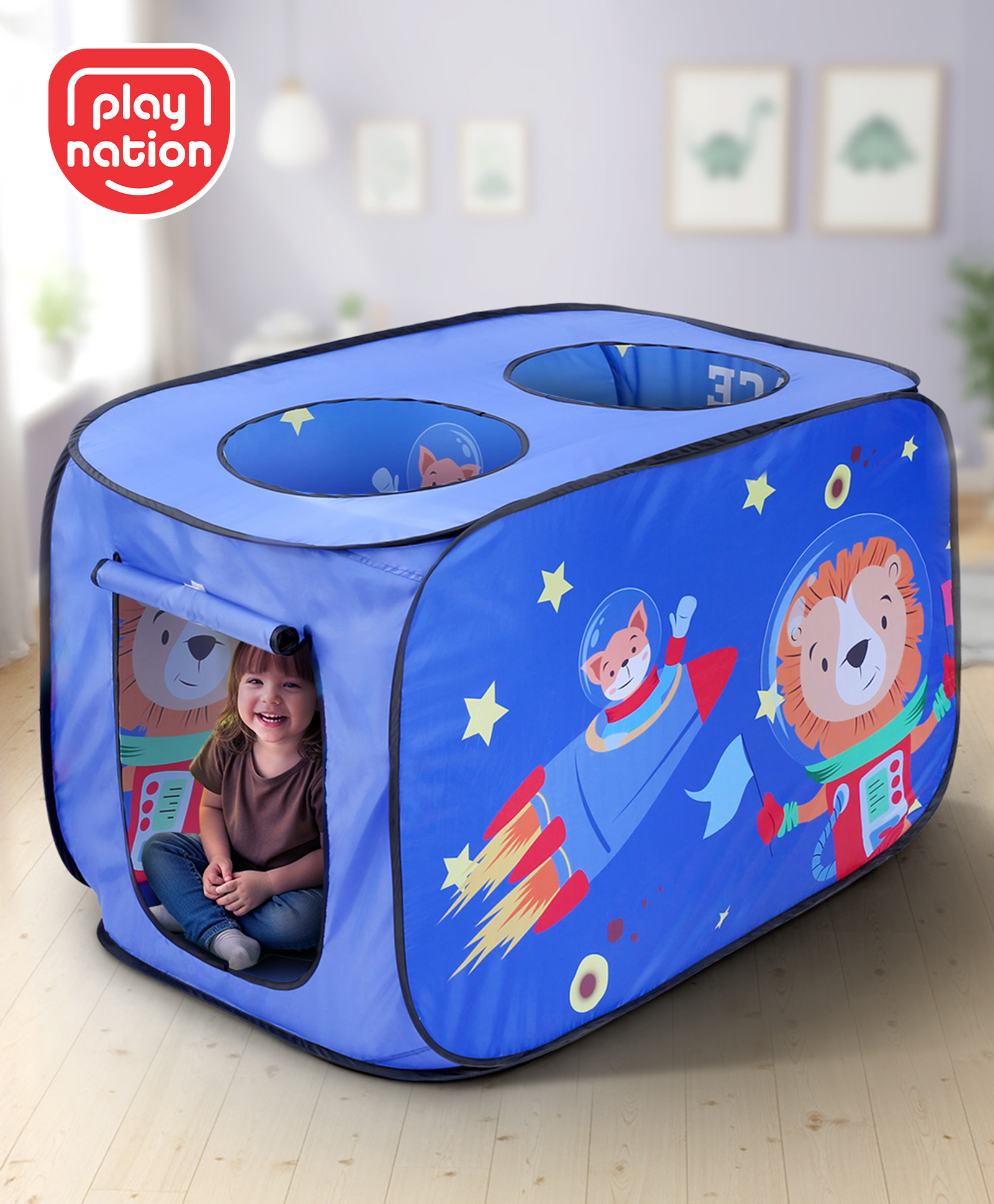 Play Nation Space Theme Popup Play Tent House - Blue