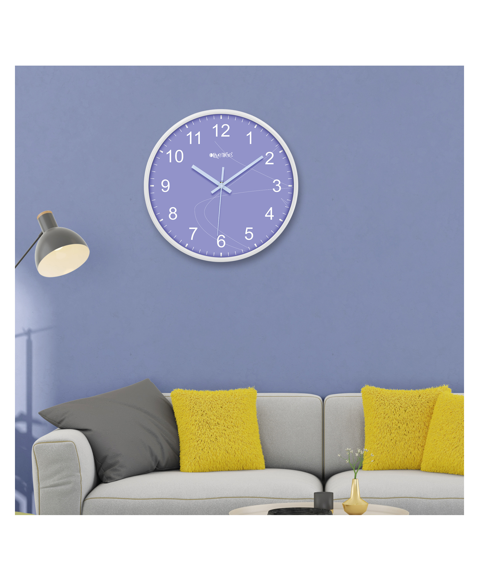 Olive Tree Plastic Wall Clock 12" Analog Decorative Latest Modern Wall Clock for Home, Bedroom, Office-image-12