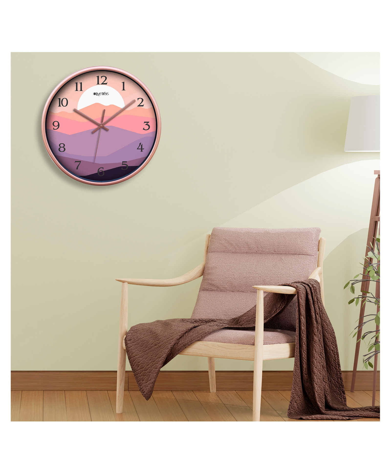 Olive Tree Plastic Wall Clock 12" Analog Decorative Latest Modern Wall Clock for Home, Bedroom, Office-image-11
