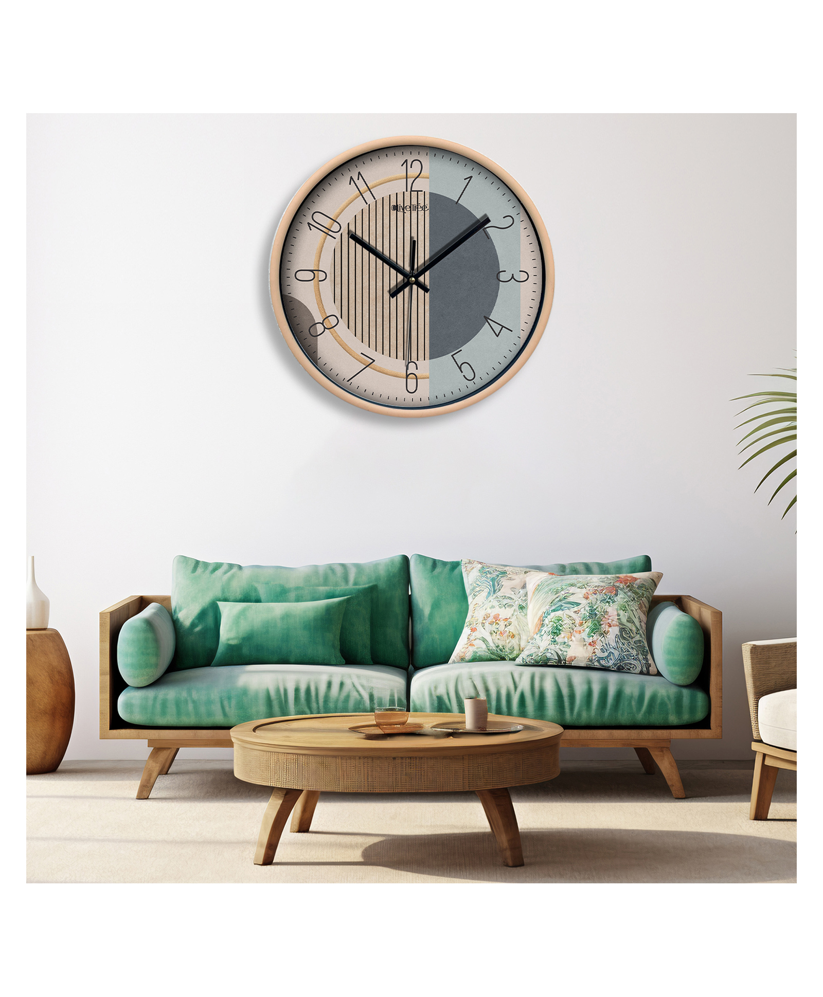 Olive Tree Plastic Wall Clock 12" Analog Decorative Latest Modern Wall Clock for Home, Bedroom, Office-image-8