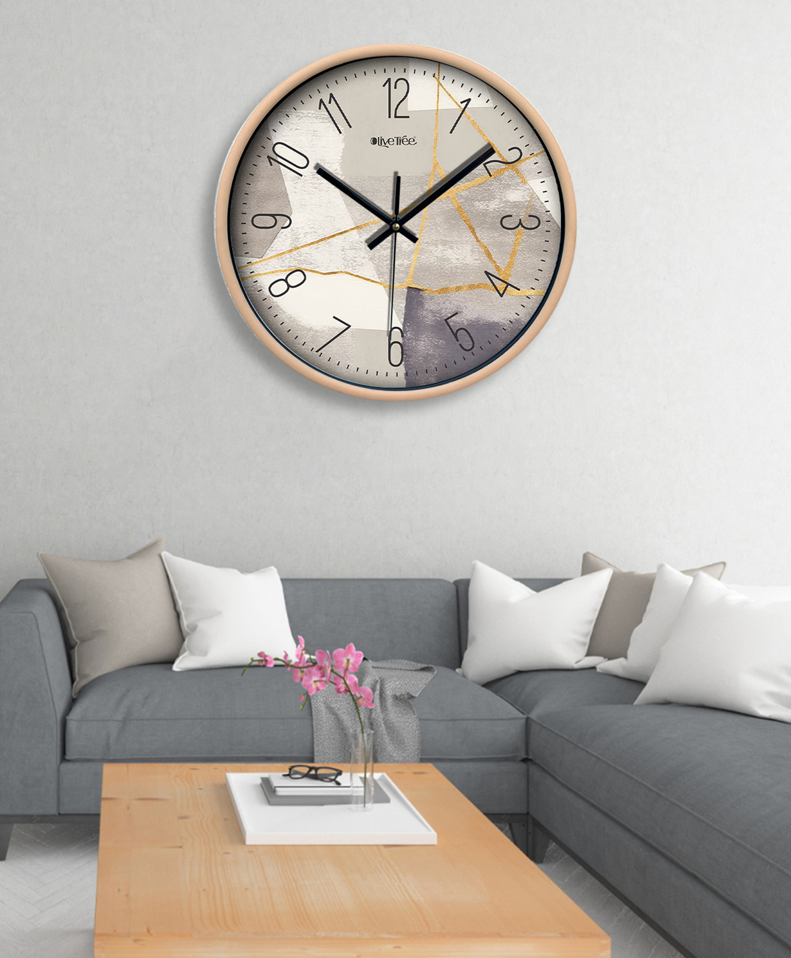 Olive Tree Plastic Wall Clock 12" Analog Decorative Latest Modern Wall Clock for Home, Bedroom, Office