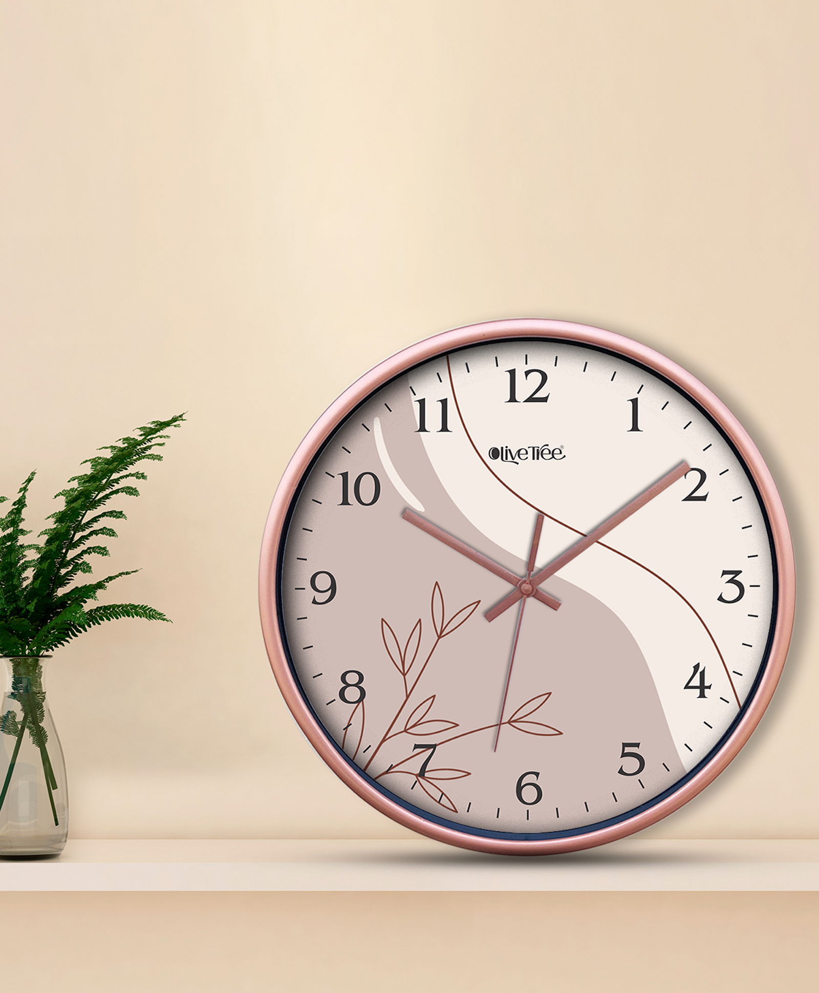 Olive Tree Plastic Wall Clock 12" Analog Decorative Latest Modern Wall Clock for Home, Bedroom, Office-image-10
