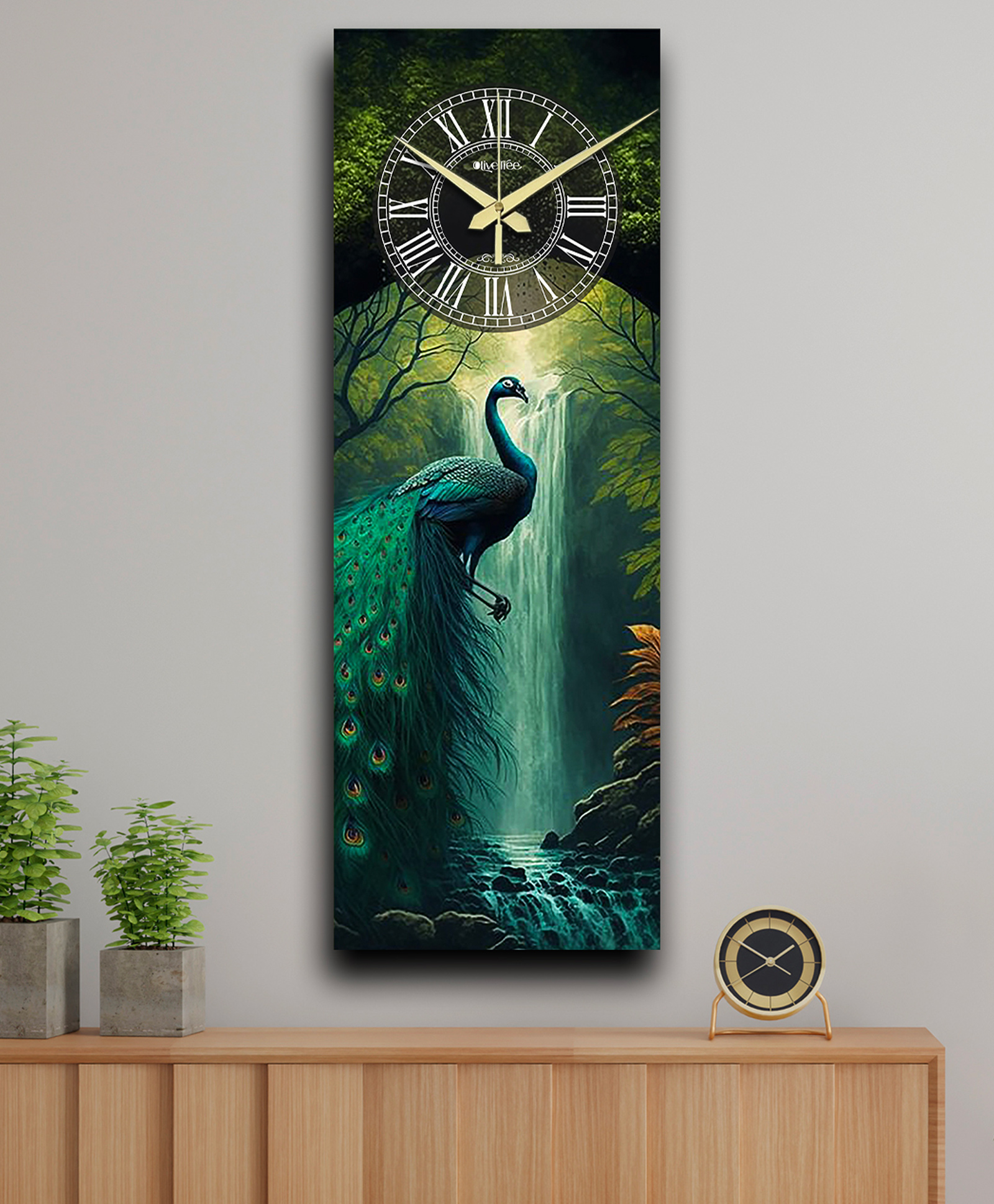 Olive tree Wooden Designer Tic-Toc Movement Wall Clock for Home | Wooden Wall Clock for Living Room Bedroom-image-20