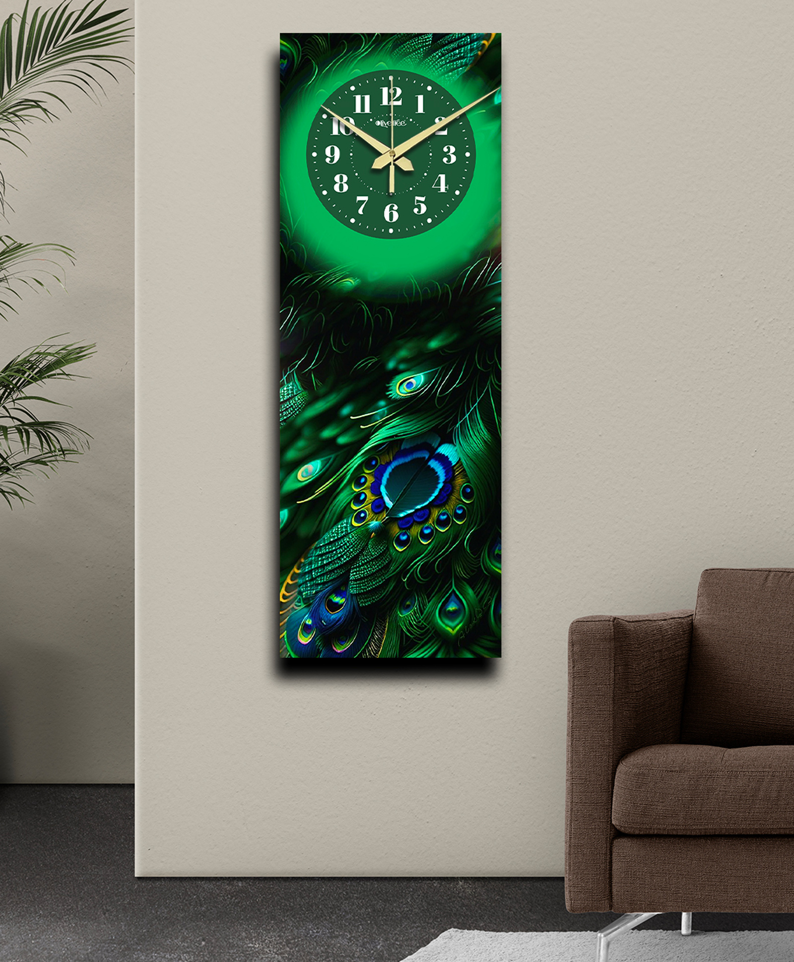 Olive tree Wooden Designer Tic-Toc Movement Wall Clock for Home | Wooden Wall Clock for Living Room Bedroom-picture-47