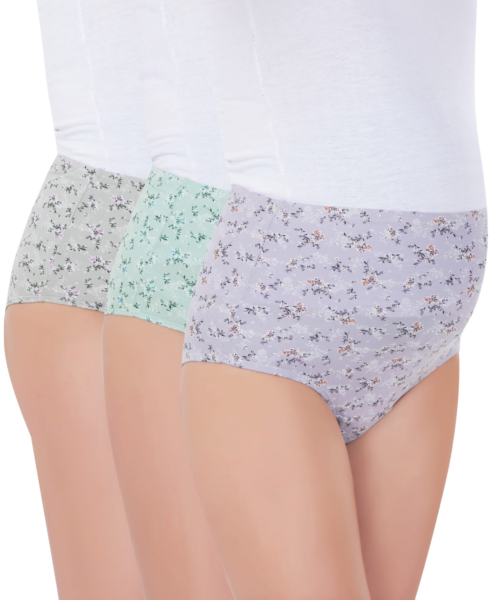 Bella Mama Cotton Elastane High Coverage Panties Pack of 3 (Color & Print May Vary)-picture-13