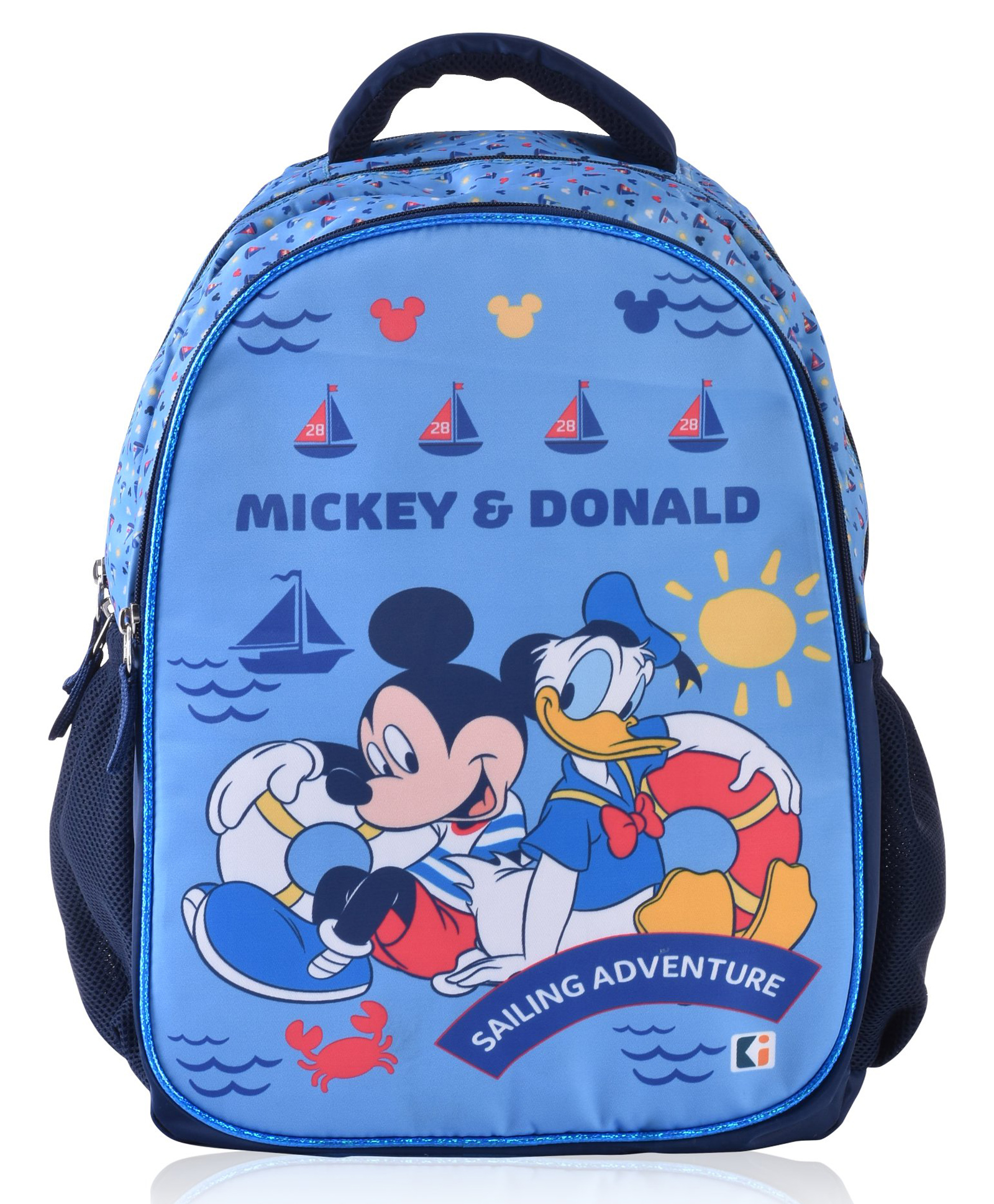 Kuber Industries School-College Bag | Disney Mickey Donald Backpack for Boys and Girls | 1 Compartment Travel Backpack | Water Resistant Bookbag | Bag for Daily Routine | Laptop Bag | Large | Blue-Height 17 Inch-picture-13