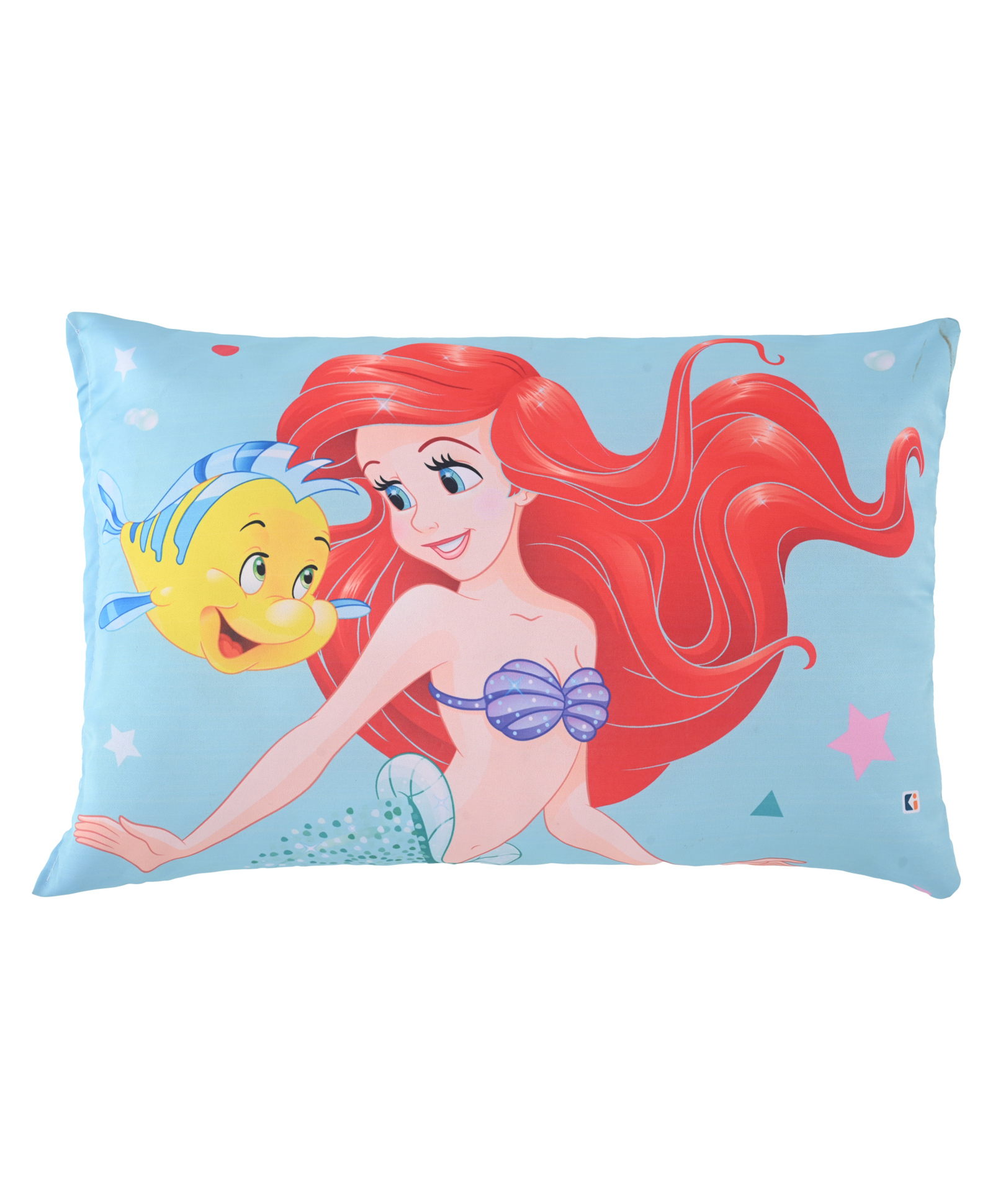 Kuber Industries 12"x18" Kids Pillows for Boys & Girls | Soft Microfiber Cushion & Pillow Filler for Sleeping Toddlers | Disney Mermaid - Sky Blue-picture-18