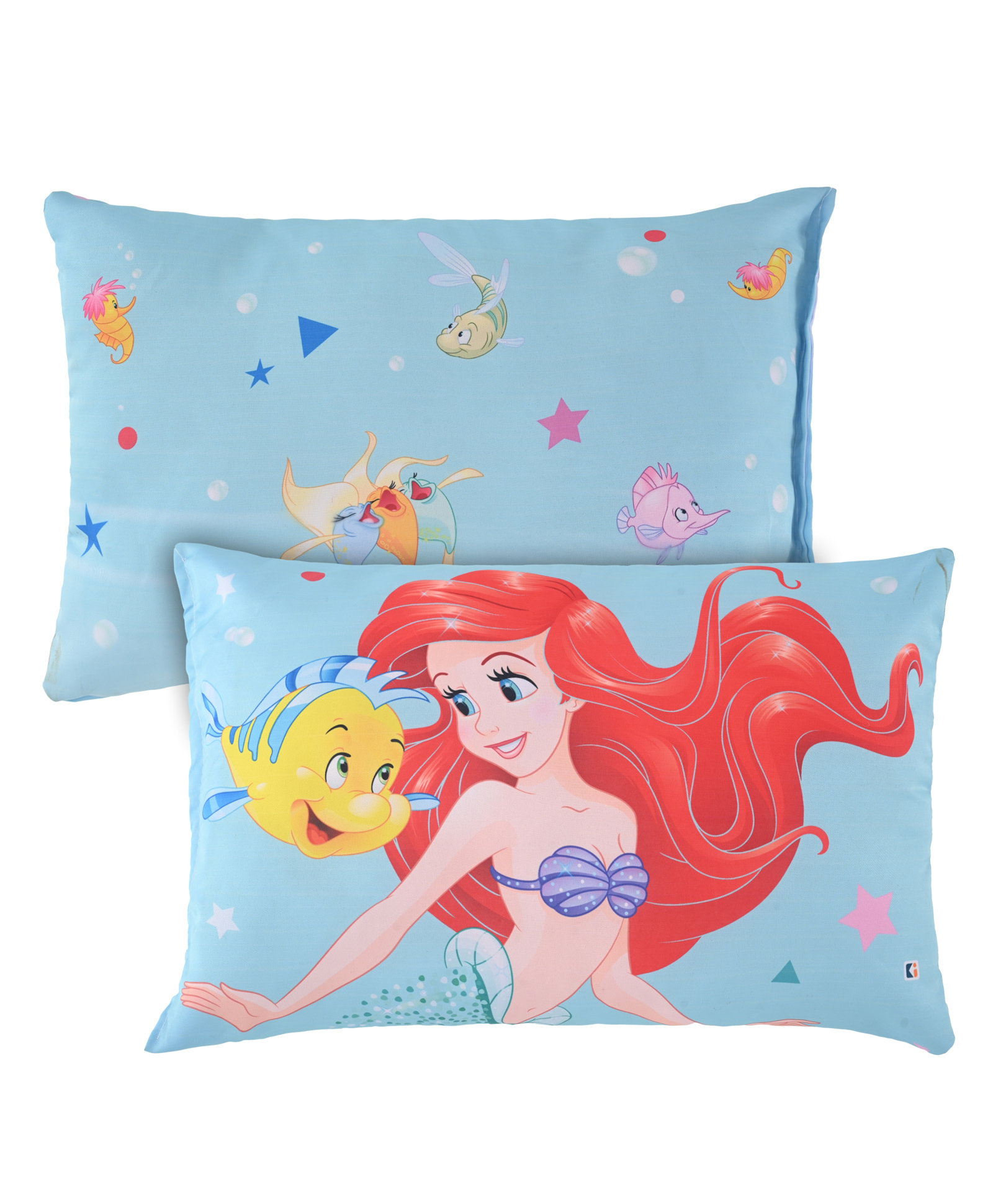 Kuber Industries Pack of 2 Kids Pillows for Boys & Girls | 12"x18" Microfiber Cushion & Pillow Filler for Sleeping Toddlers | Disney Mermaid -Sky Blue-picture-19
