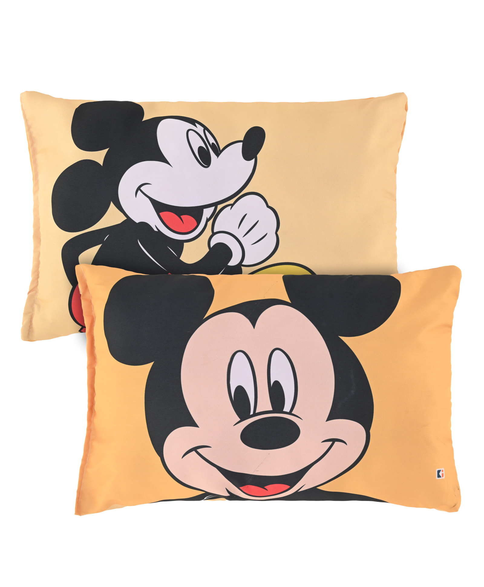 Kuber Industries Pack of 2 Kids Pillows for Boys & Girls | 12"x18" Microfiber Cushion & Pillow Filler for Sleeping Toddlers | Disney Mickey -Yellow-picture-18