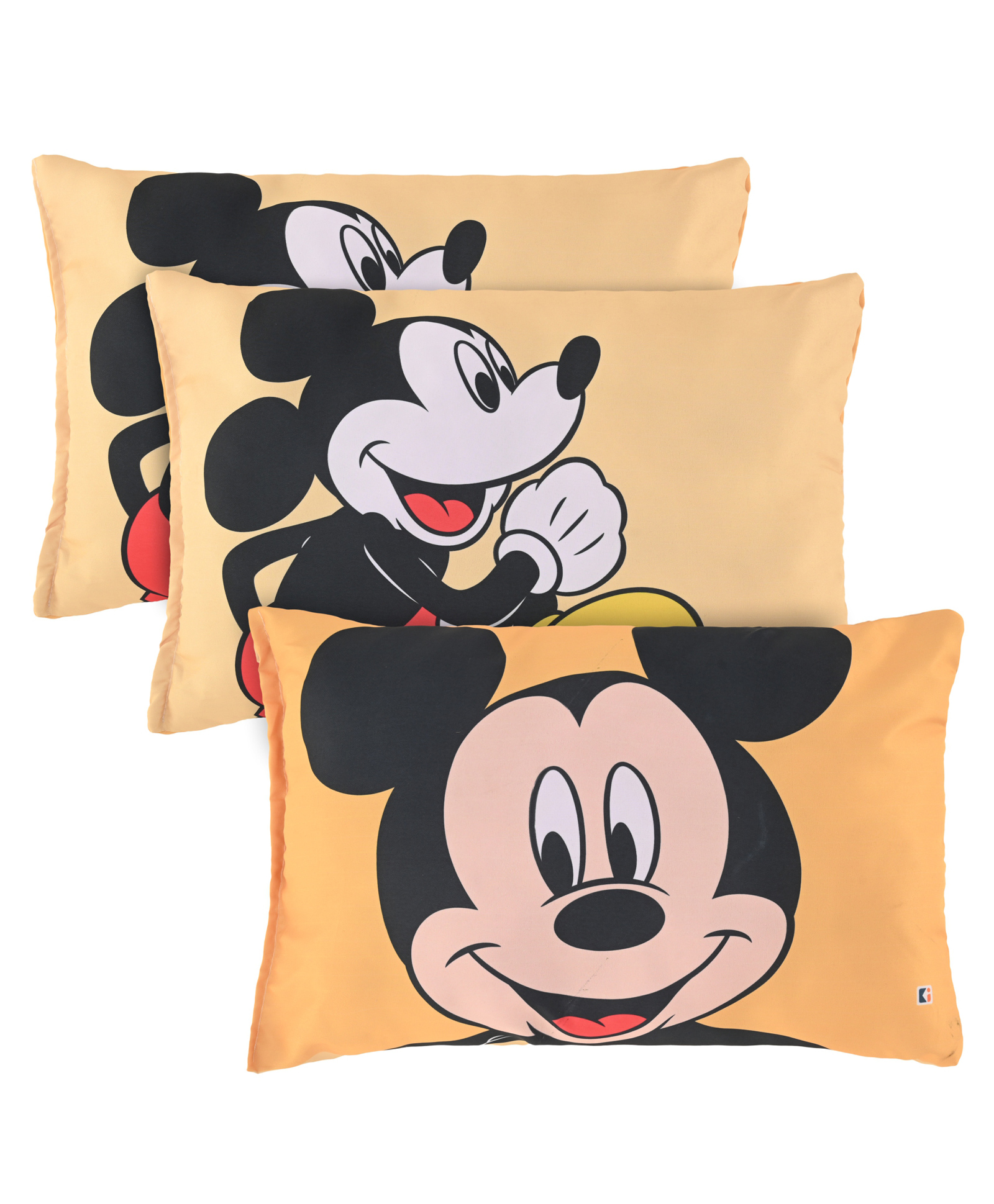 Kuber Industries Pack of 3 Kids Pillows for Boys & Girls | 12"x18" Microfiber Cushion & Pillow Filler for Sleeping Toddlers | Disney Mickey -Yellow-picture-21