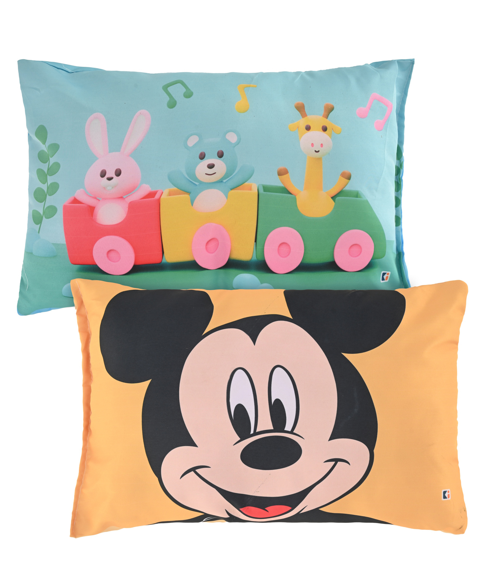 Kuber Industries Pack of 2 Kids Pillows for Boys & Girls | 12"x18" Soft Cushion & Pillow Filler for Sleeping Toddlers | Printed -Yellow & Blue-picture-10