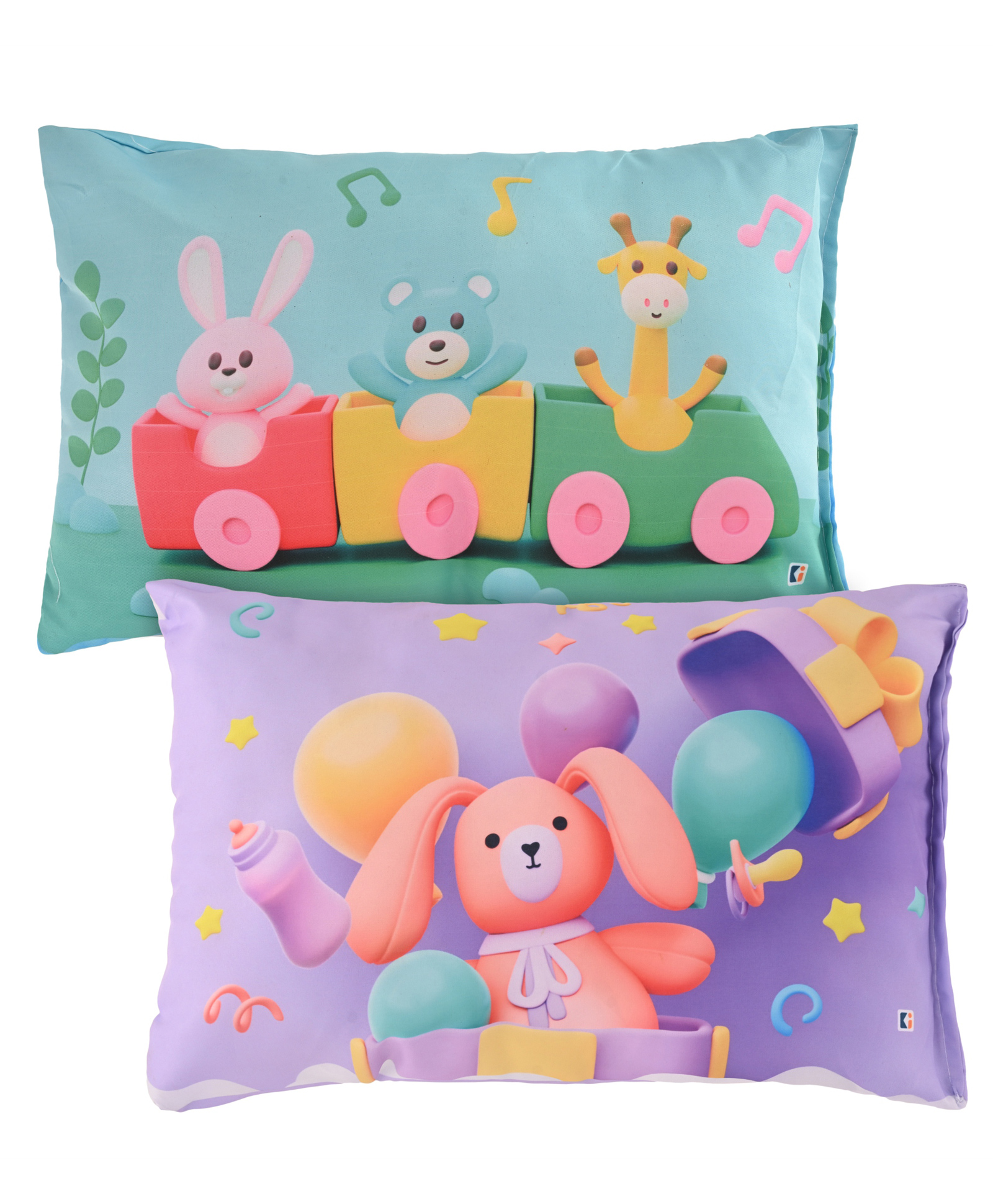 Kuber Industries Pack of 2 Kids Pillows for Boys & Girls | 12"x18" Soft Cushion & Pillow Filler for Sleeping Toddlers | Printed -Purple & Blue-picture-22