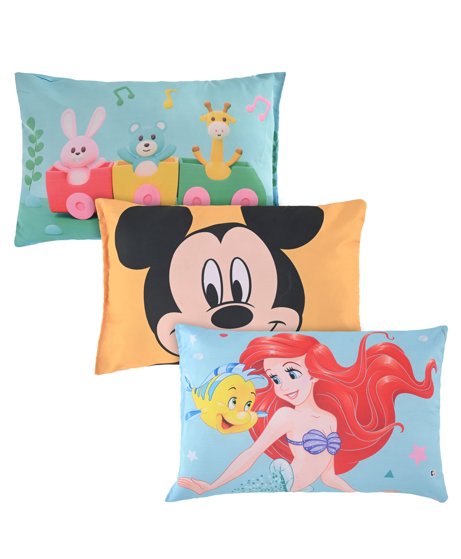 Kuber Industries Pack of 3 Kids Pillows for Boys & Girls | 12"x18" Cushion & Pillow Filler for Sleeping Toddlers | Printed -Sky Blue, Yellow & Blue-picture-17