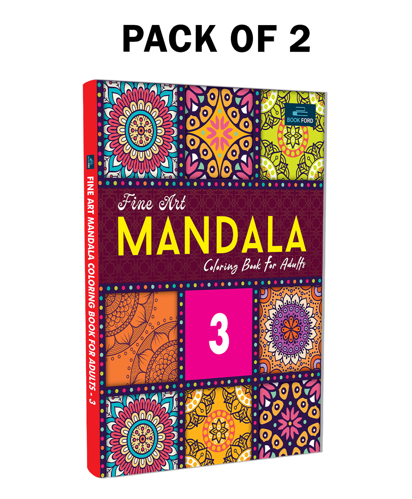 Fine Art Mandala Coloring Book For Adults Part 3 Pack Of 2