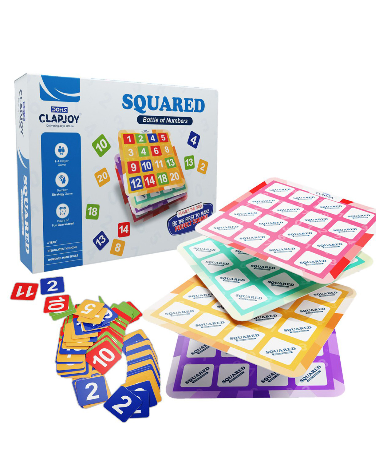 Clapjoy Squared Battle of Numbers: A Strategic Number Game for 2-4 Players-image-10