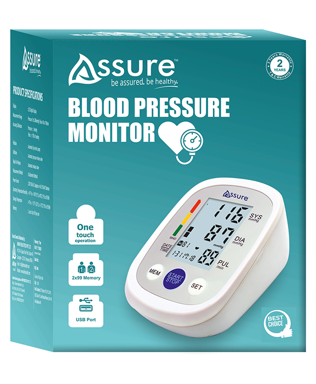 Assure Blood Pressure Monitor,Intelligent Technology-Powered Fully Automatic Digital Blood Pressure Monitor for the Most Accurate Reading-picture-22