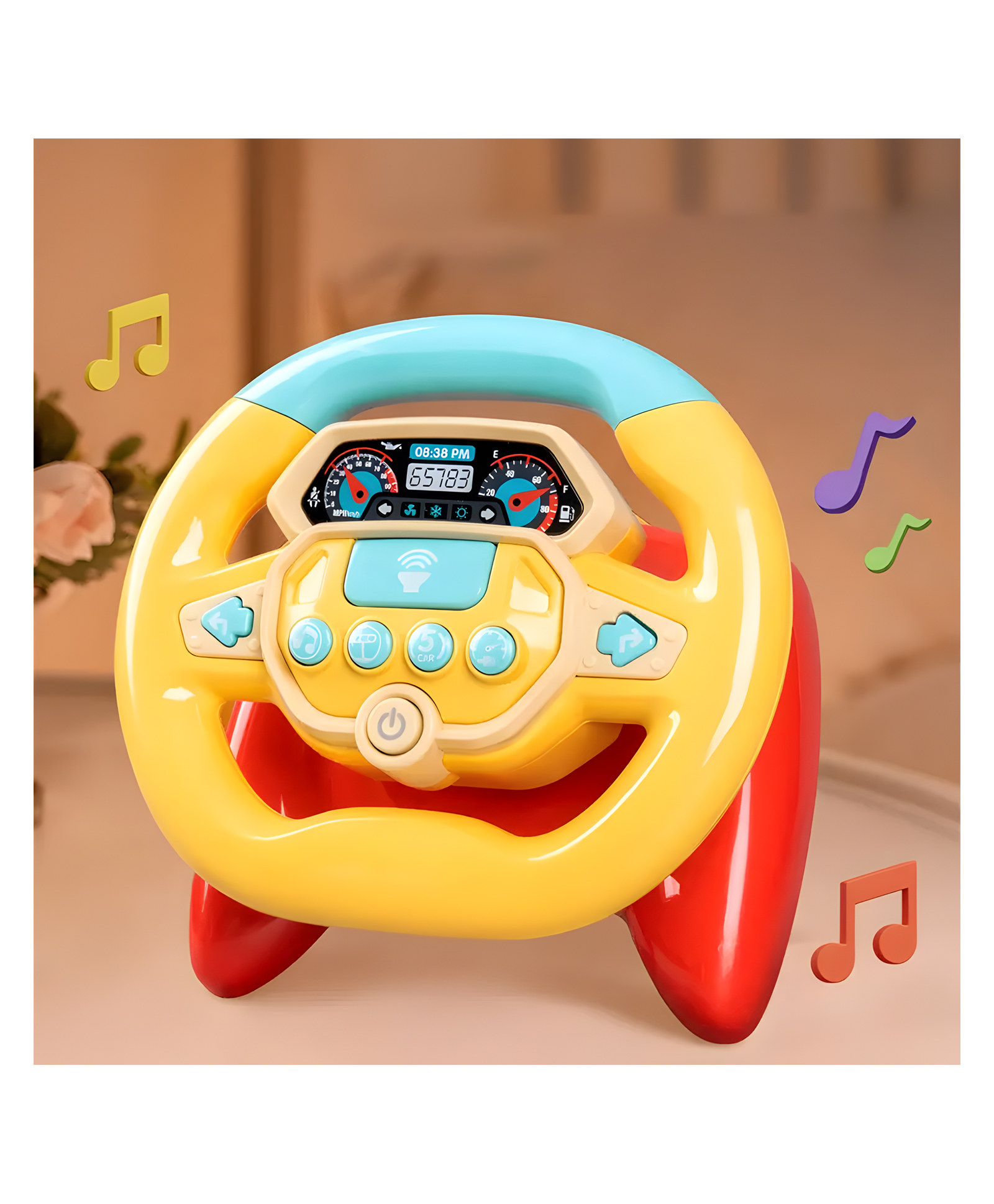NEGOCIO 360 Degree Rotating with light and music simulation drift rc car drive 6PCS car musical Baby toys- PACK OF 1- COLOR MAY VARY-image-6