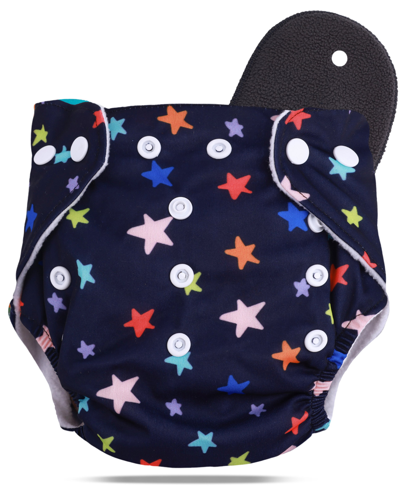 Novo Baby Leakage ProofWashable & Reusable Cloth Diaper with 5 Layer High Absorbent and Quick Dry Pads Nappy Freesize Pack of 1 - Black-image-32