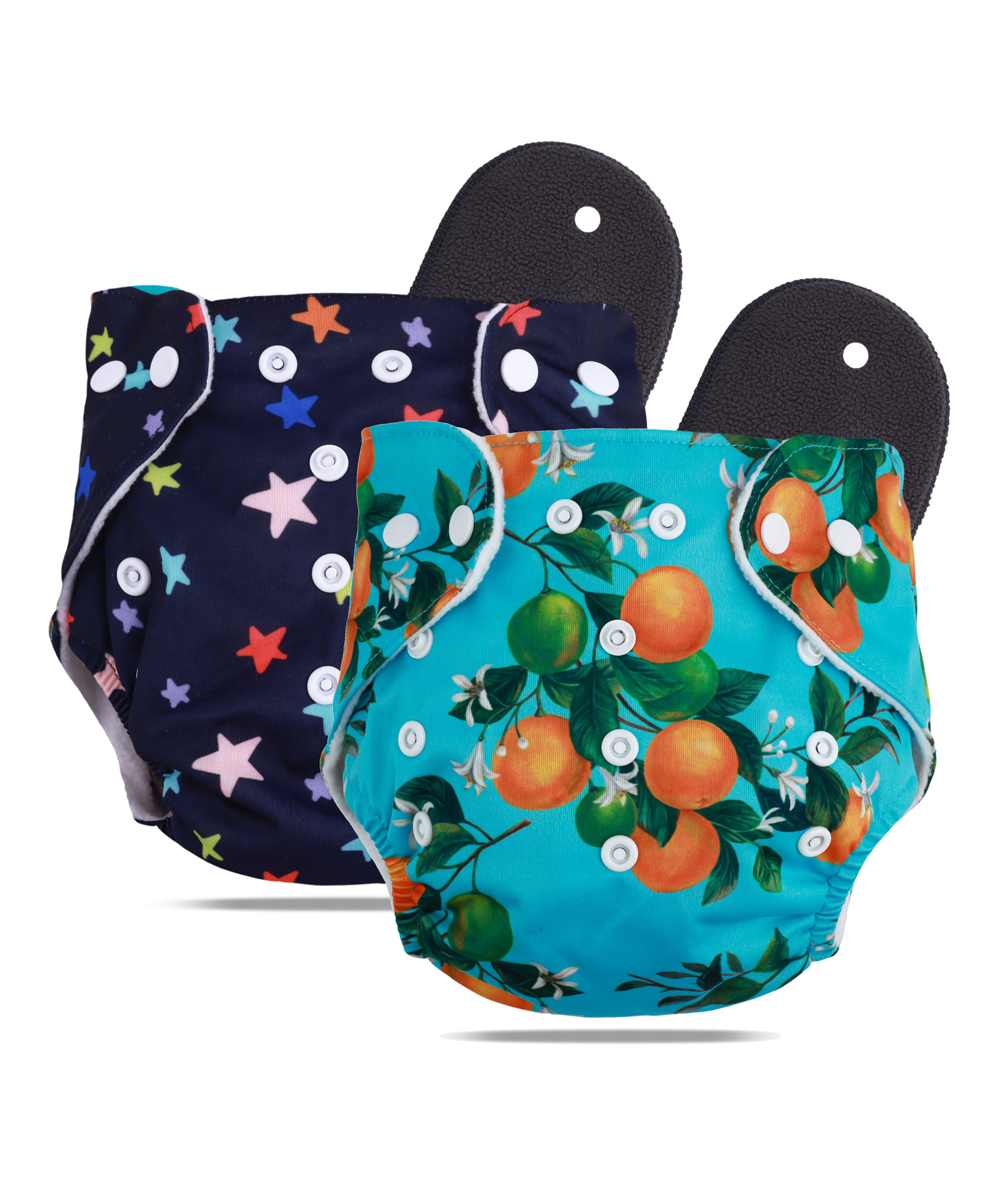 Novo Baby Leakage ProofWashable & Reusable Cloth Diaper with 5 Layer High Absorbent and Quick Dry Pads Nappy Freesize Pack of 2- Multicolor-image-34