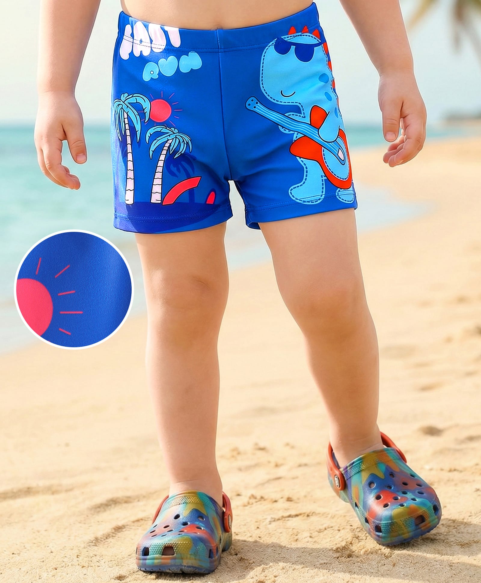 Mark & Mia Swimming Trunks with Dino Print - Blue-image-12