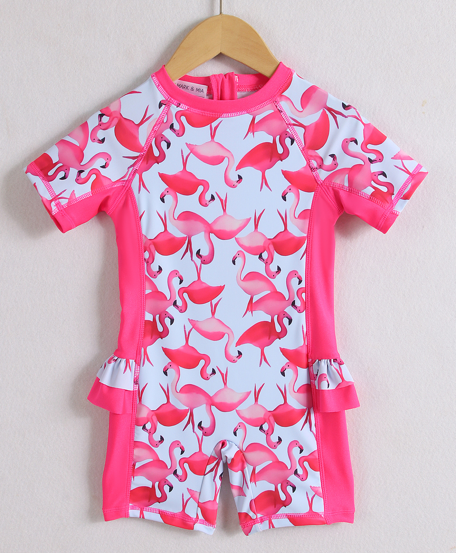 Mark & Mia Half Sleeves Legged Swimsuit with Flamingo Print - Pink-image-22