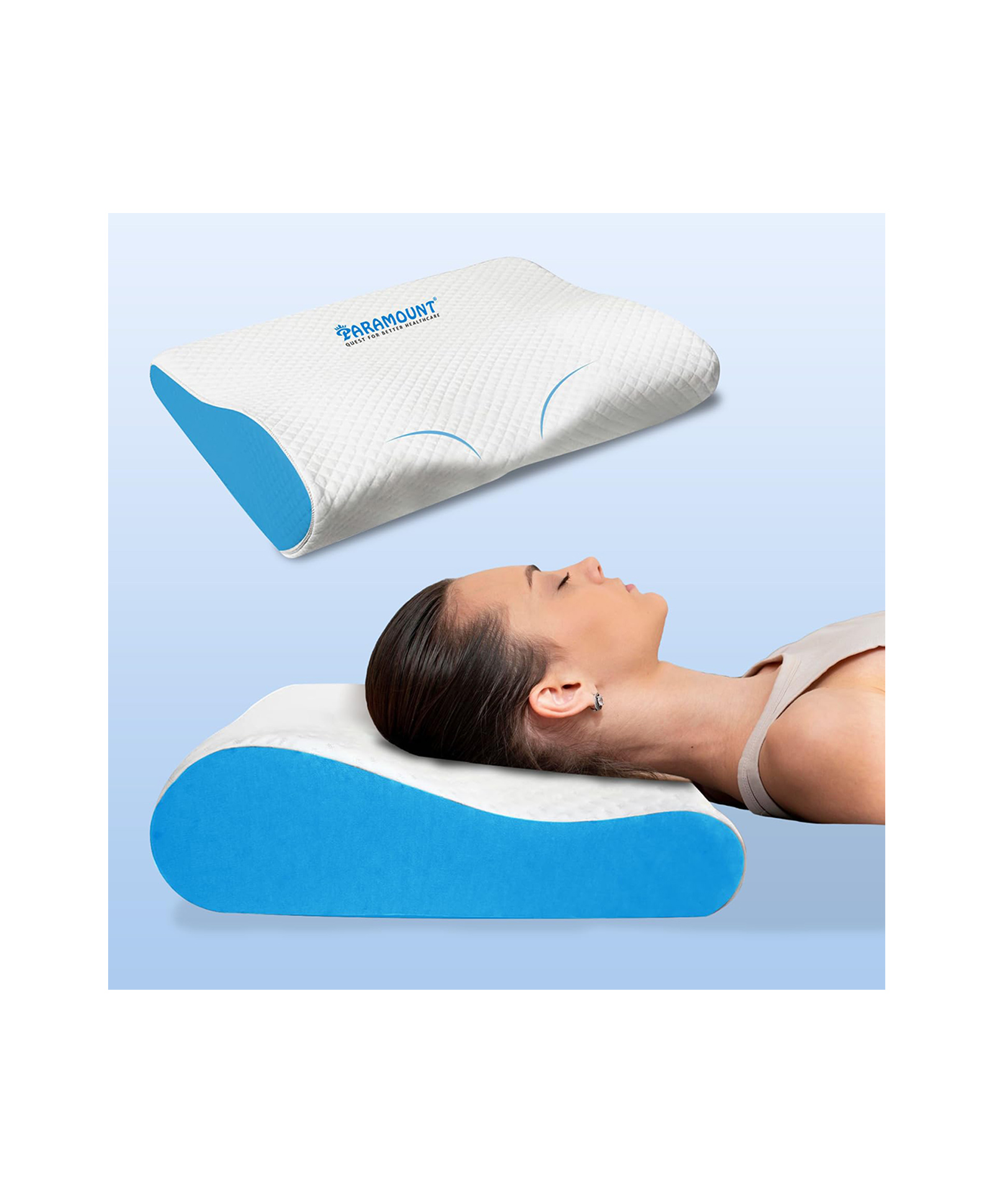 Paramount Cool Gel Memory Foam Pillows | Cervical Pillow for Neck and Shoulder Pain, Orthopaedic Pillow with Extra Curve Neck Support | (48L x 28W x 10Hcm, Standard)- 1 Year Warranty-picture-27