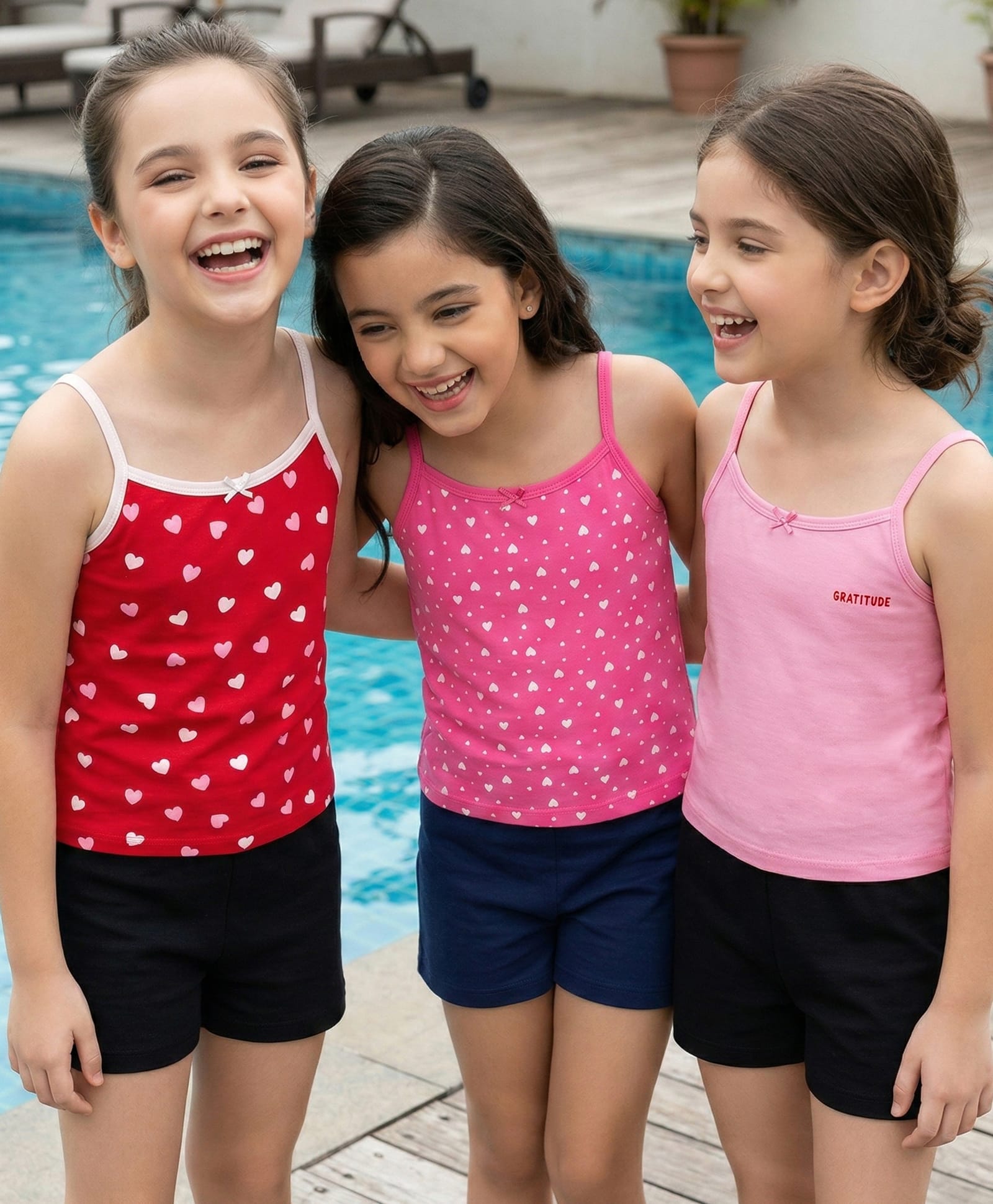 Pine Kids Cotton Knit Singlet Sleeves Slips with Hearts Print Pack of 3 (Color May Vary)-picture-11