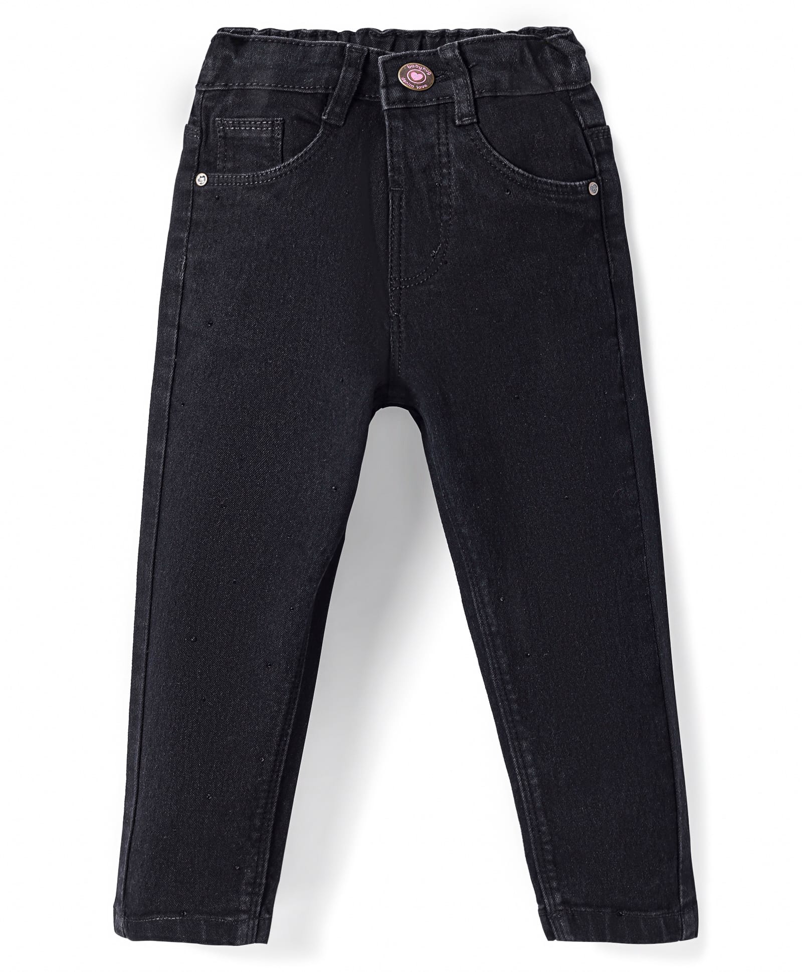 Babyhug Full Length Washed Denim Jeans With Stretch - Black-picture-26