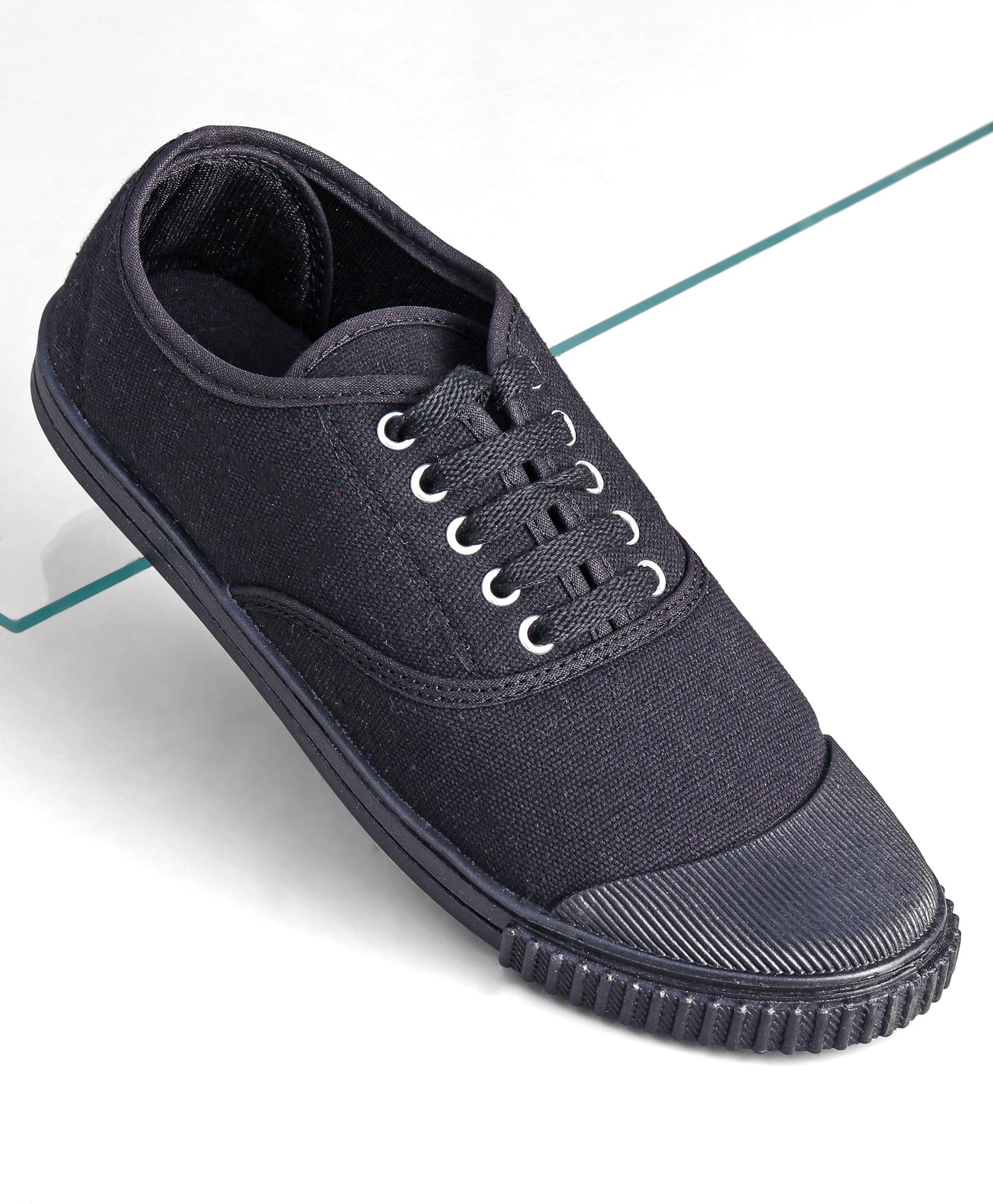 Pine Kids Solid Lace Up School Shoes - Black