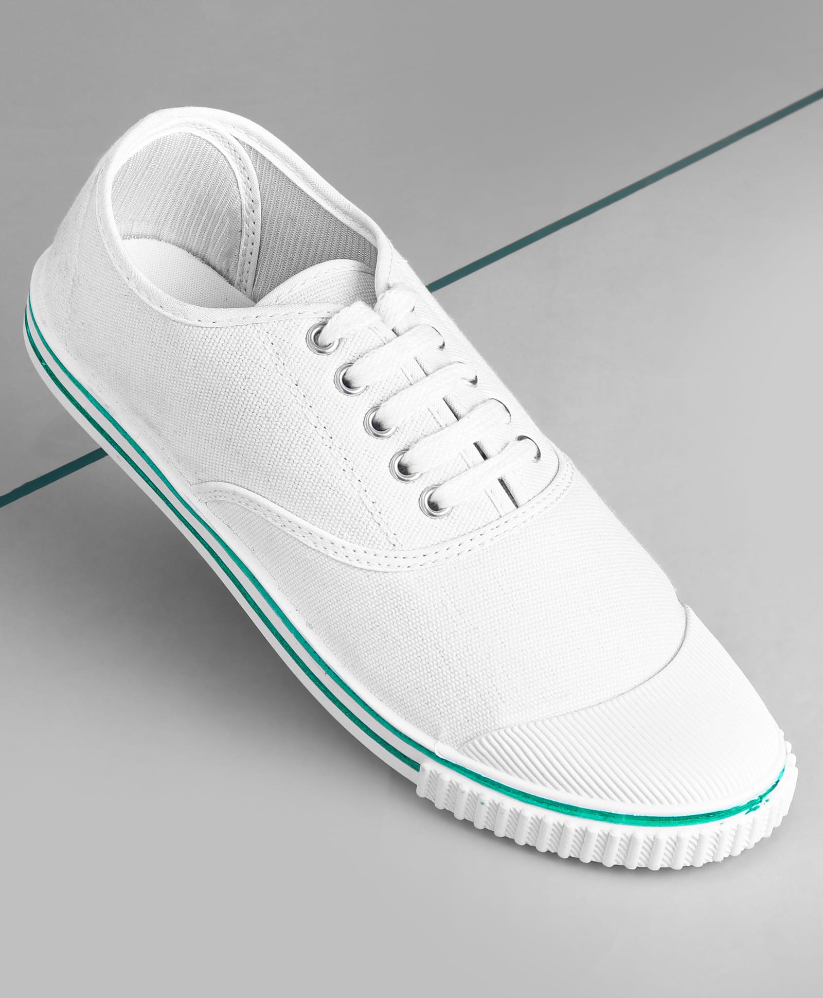 Pine Kids Solid Lace Up School Shoes - White-picture-27