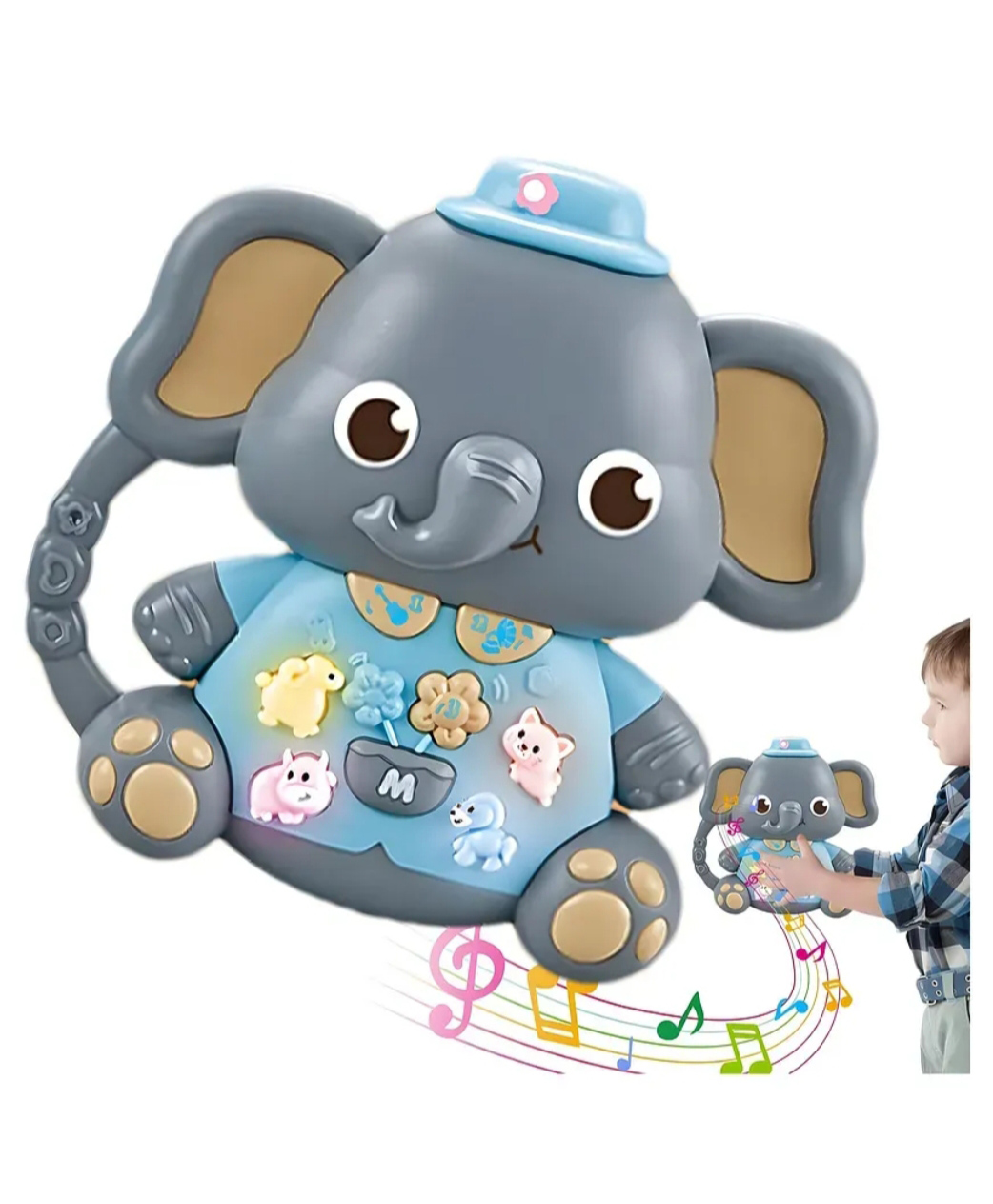 ARCADE TOYS Elephant Shape Light Up Musical Piano Toy for Kids - Colour may vary-picture-31