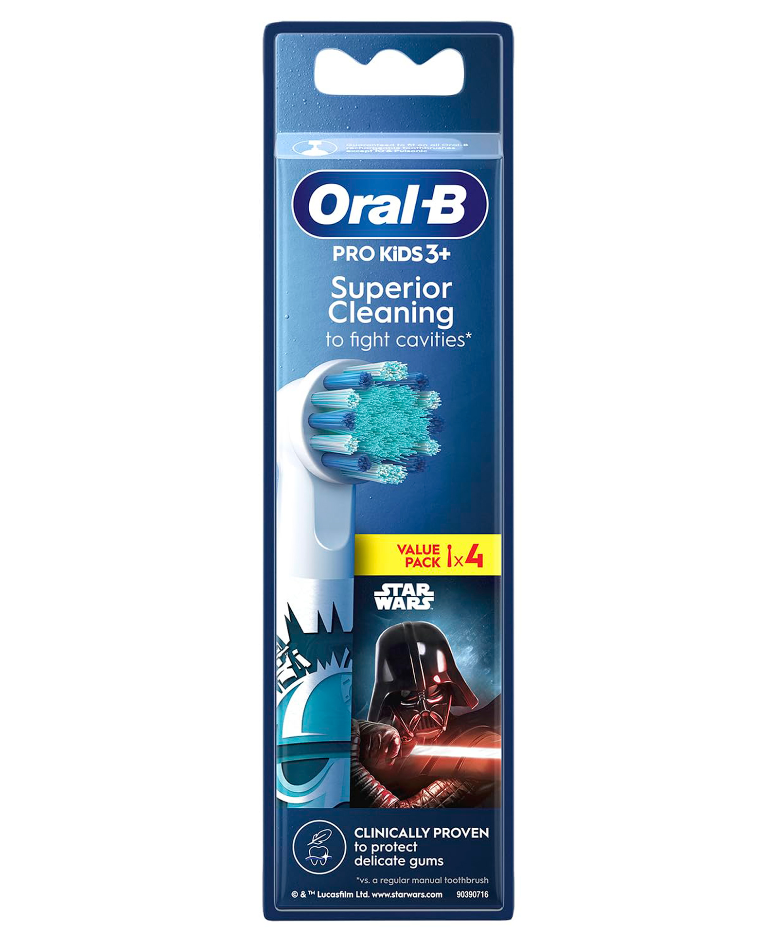 Oral-B Kids Starwars Electric Brush Heads Pack of 4 - White-image-32
