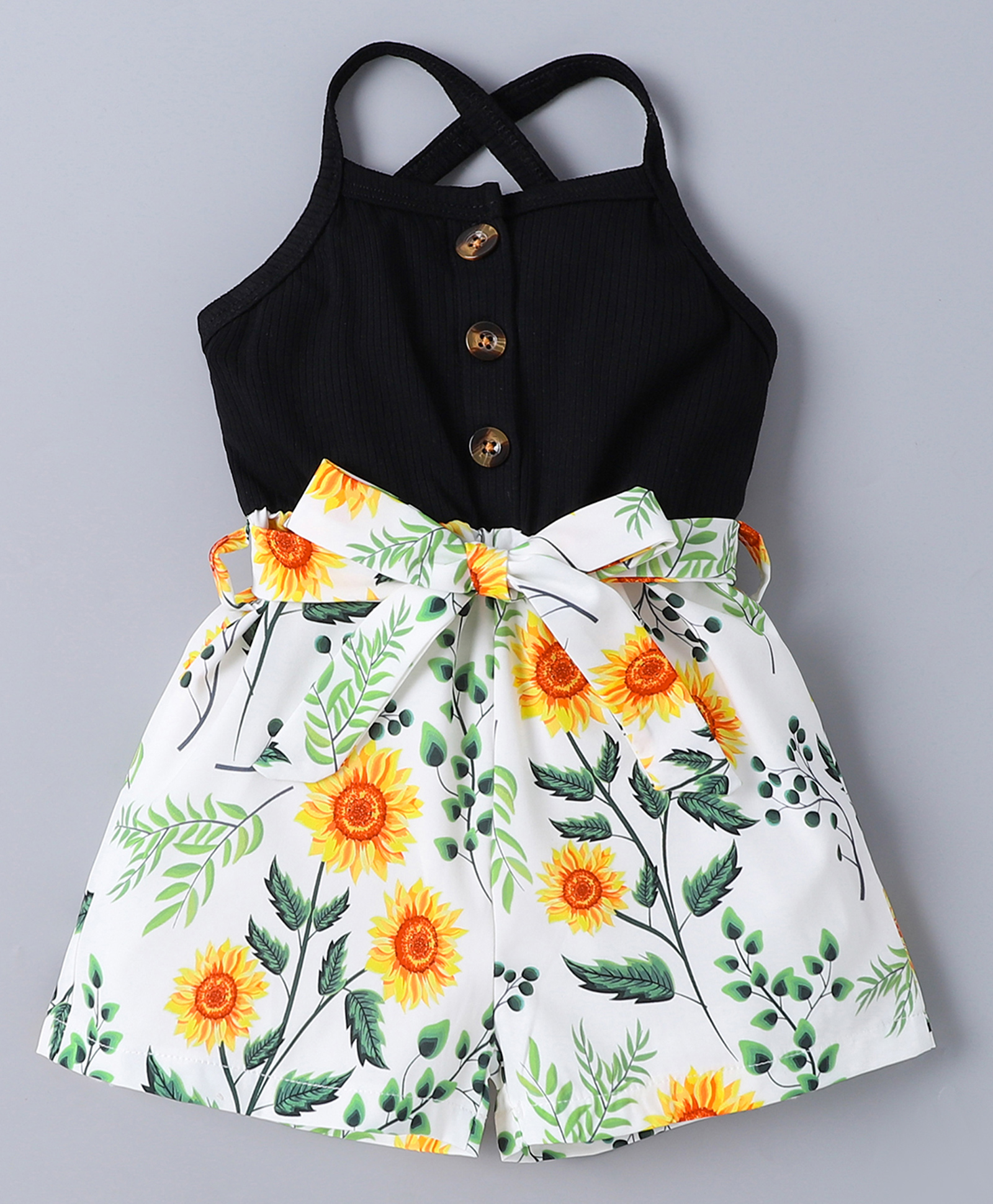 Mark & Mia Singlet Sleeves Jumpsuit With Floral Print - Black & White-image-16