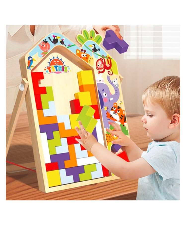 Wudly Wooden Tetris Puzzle Game for Kids | Montessori Educational Toy-picture-2