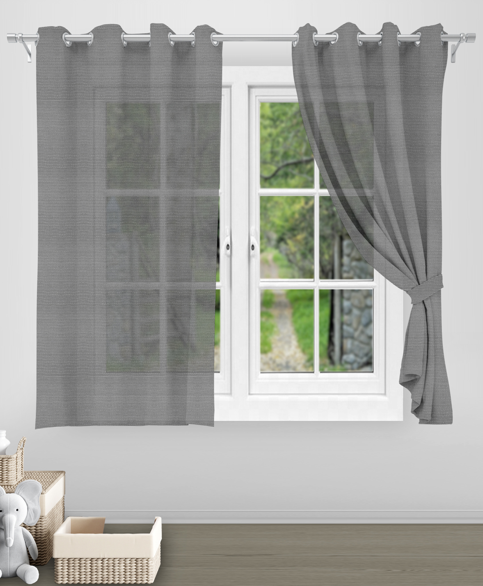 Divine Casa 5 Feet Premium Sheer Curtain Lightweight Transparent Net Design in 100% Polyester, Elegant for Living Room & Kitchen-picture-12