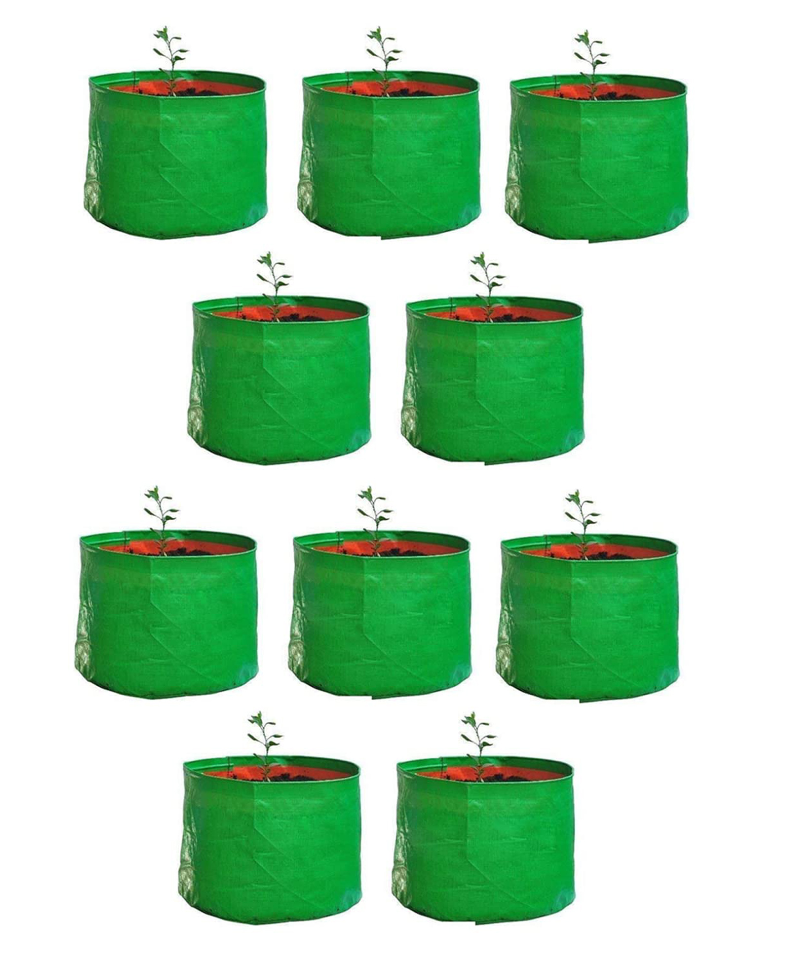 Go Hooked Terrace Gardening Leafy Vegetable Green with Orange UV Treated Grow Bags | 15 X 15 (Pack of 10)-image-21