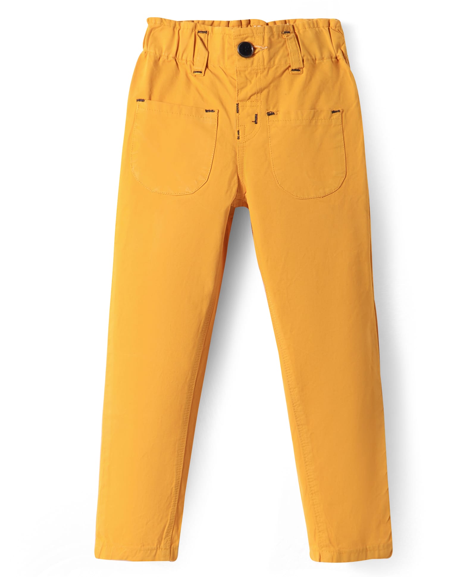 Olio Kids Cotton Woven Full Length Solid Trouser -Mustard-picture-21