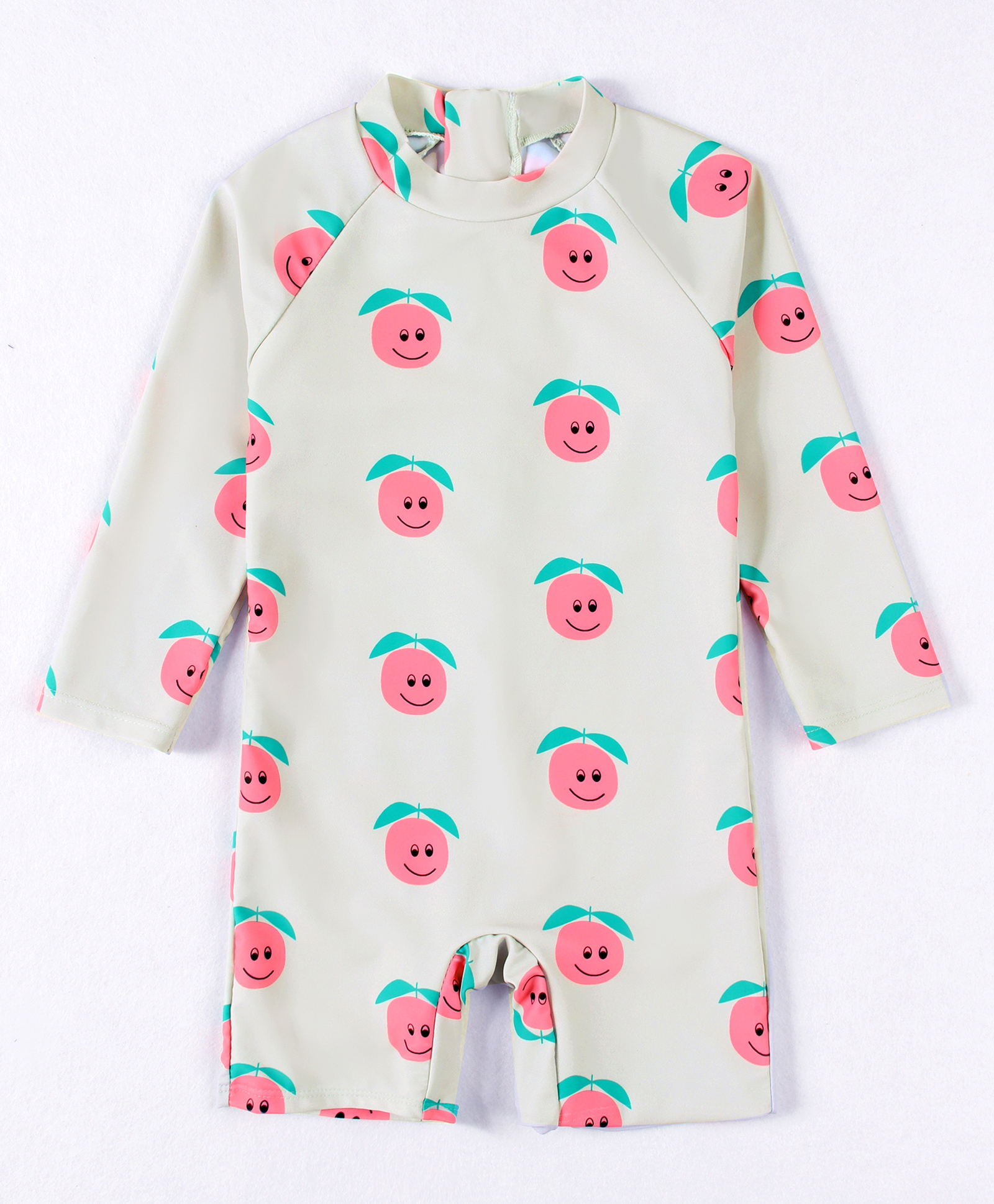 Mark & Mia Full Raglan Sleeves Legged Swimsuit With Fruit Print - Beige-image-5