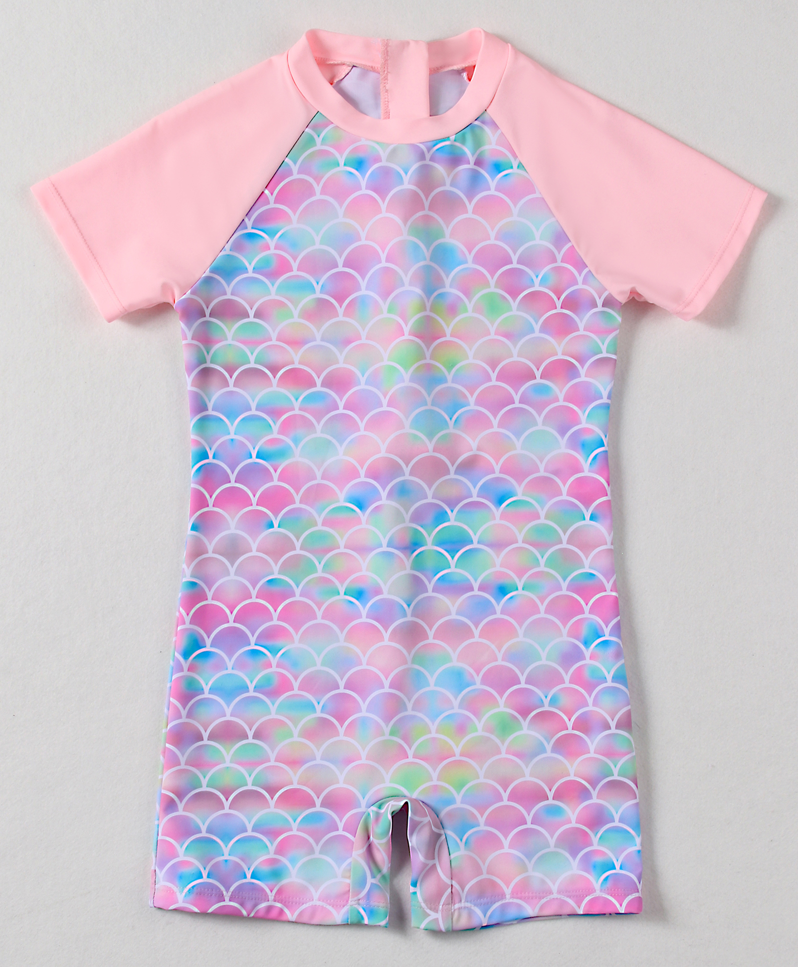 Mark & Mia Half Sleeves Legged Swimsuit Mermaid Print - Pink-image-39