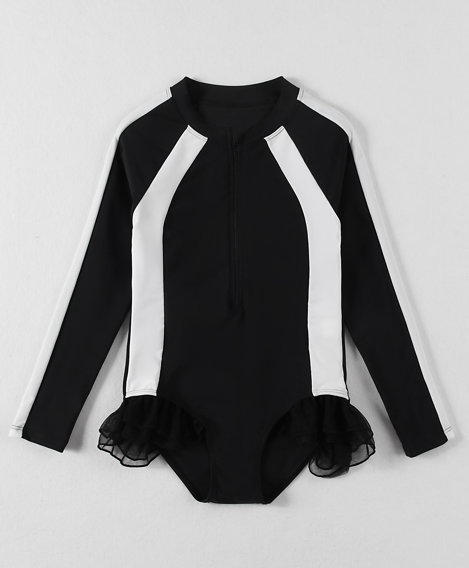 Mark & Mia Full Raglan Sleeves V Cut Swimsuit - Black-image-25