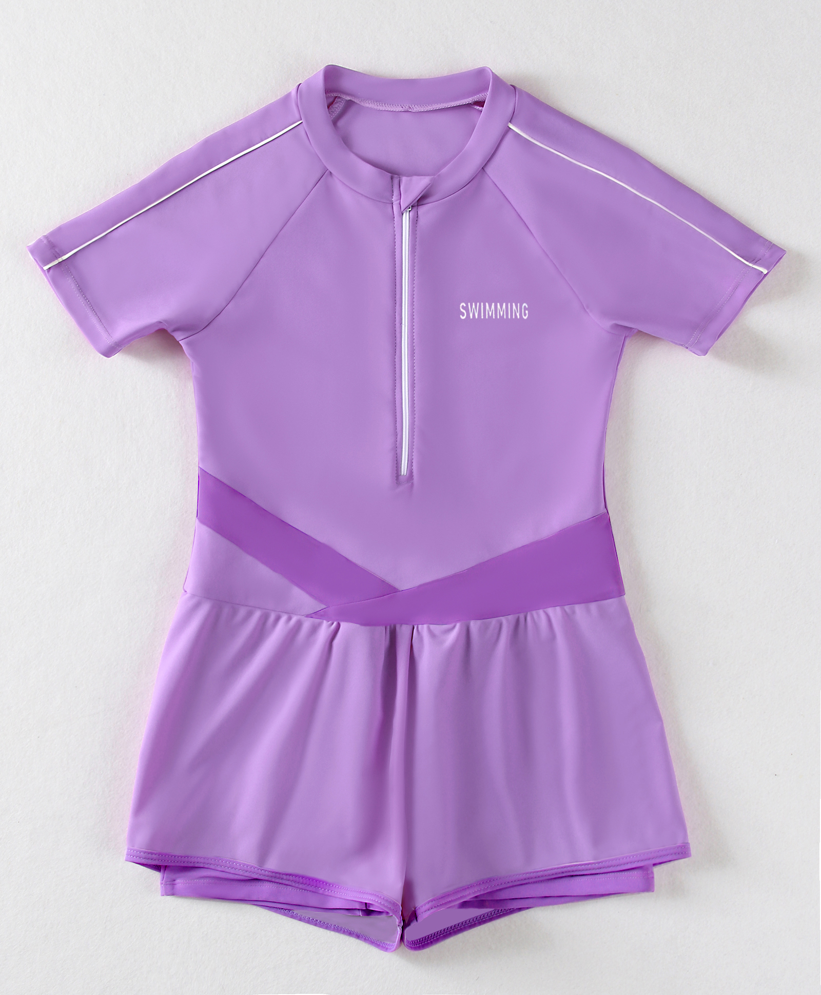 Mark & Mia Half Sleeves Legged Swimsuit - Purple-image-48