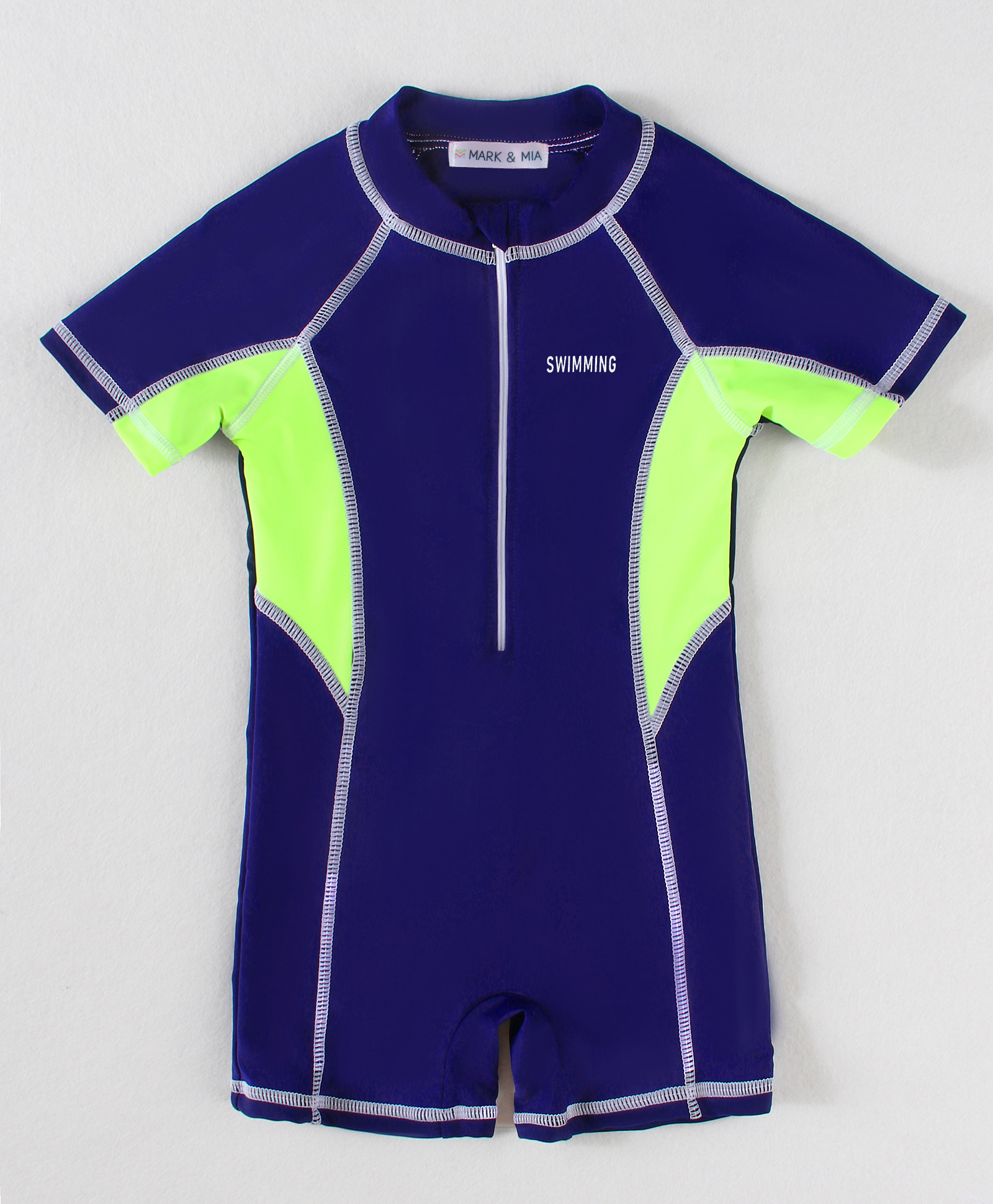 Mark & Mia Half Raglan Sleeves Legged Swimsuit with Text Print - Green-picture-23