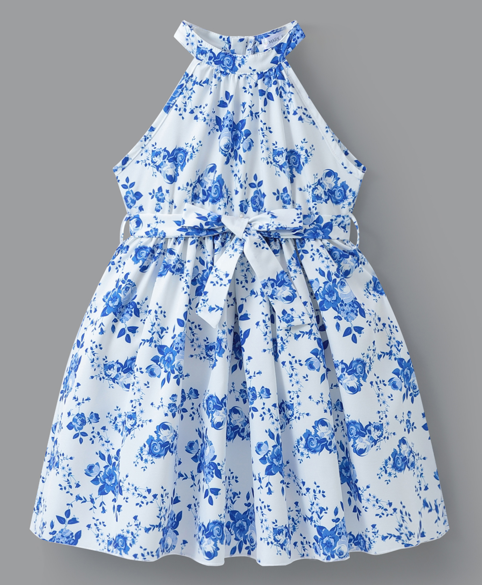 Mark & Mia Sleeveless Frock with Floral Print - White