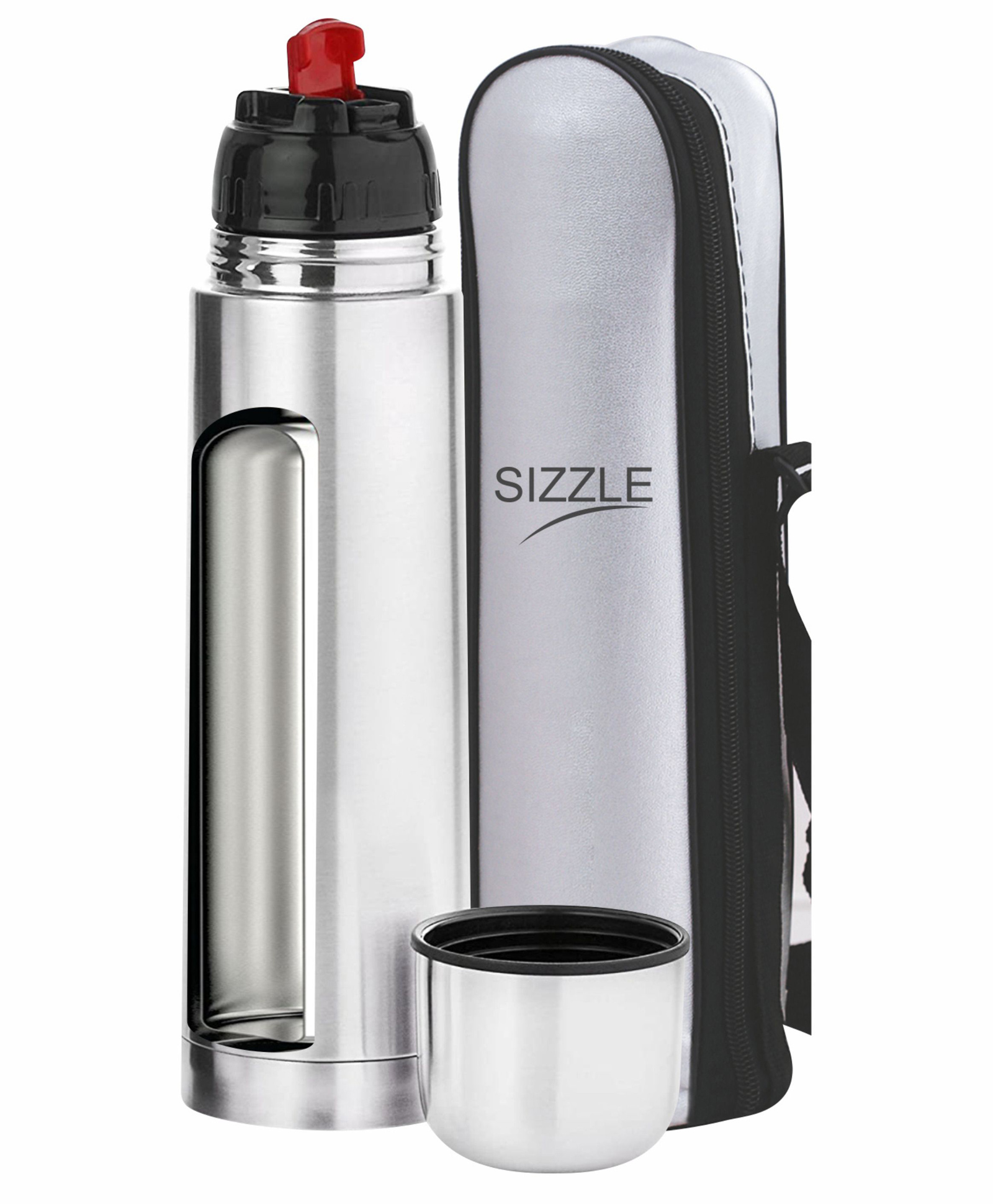 Sizzle ECKO 1000 Double Wall Vacuum Insulated Bullet Flask With Bag 18 Hours Hot & 24 Hours Cold | Bullet Flask 1000 ML | Insulated Flask For Tea, Coffee & Beverages | 1 Pc - 1000 ml-image-31