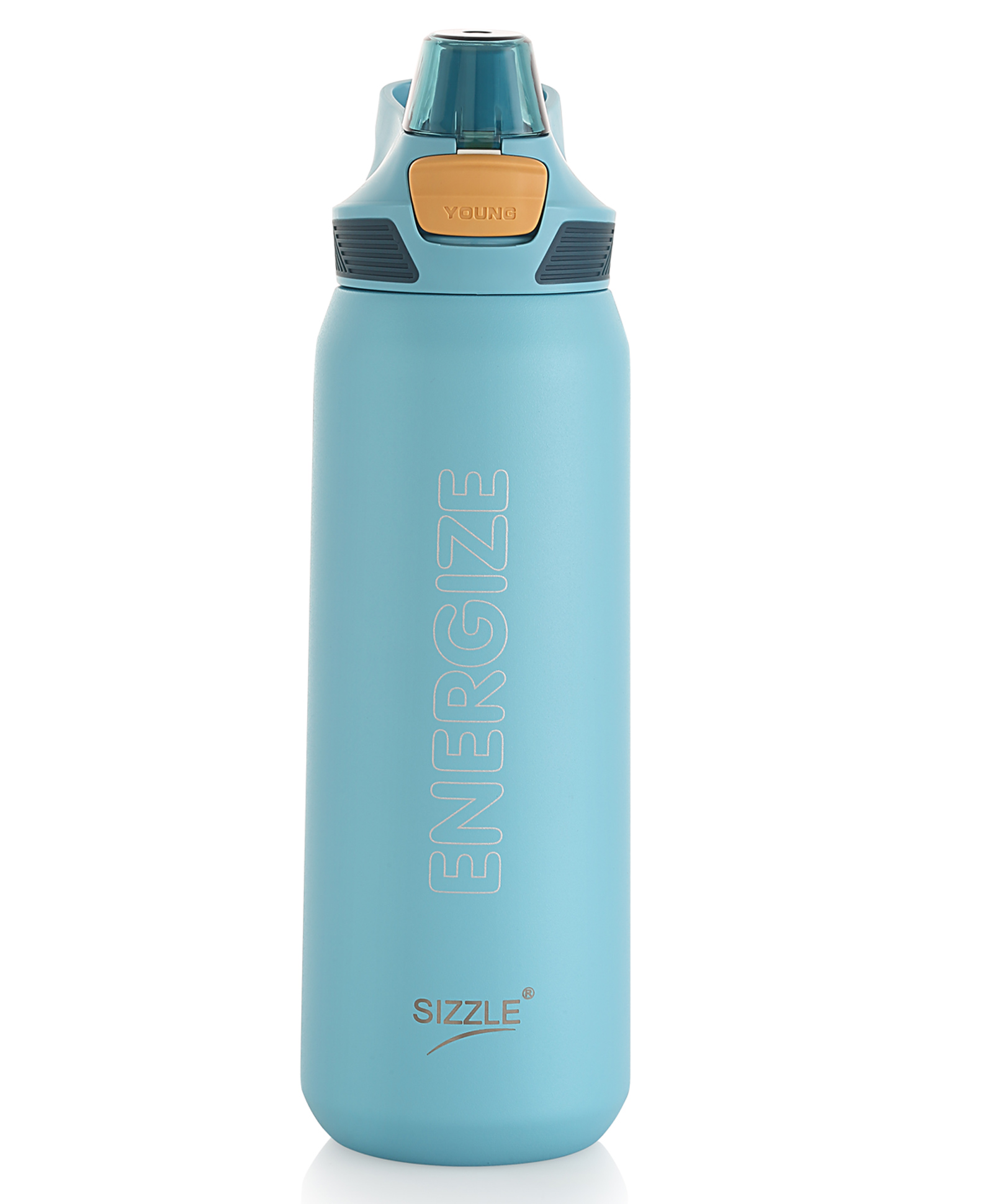 Sizzle Sinq Vacuum Insulated Flask Double Wall Hot & Cold Water Bottle With Press Button Mechanism for One Hand Use | 800 ml | Keeps 12 Hours Hot Or 24 Hours Cold | Blue - 1 pc-image-21