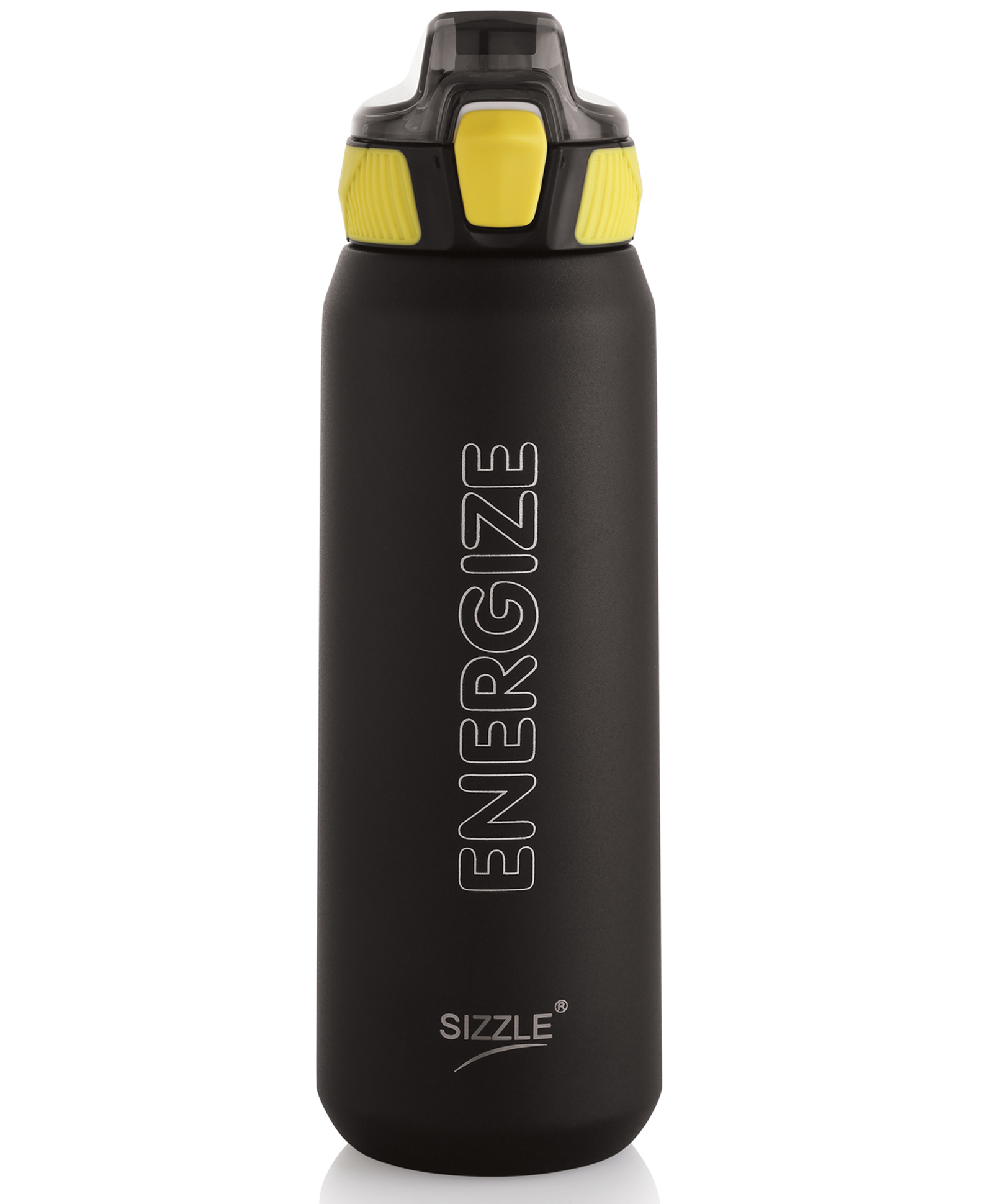 Sizzle Iris Vacuum Insulated Flask Double Wall Hot & Cold Sipper Water Bottle With Press Button Mechanism for One Hand Use | 800 ml | Keeps 12 Hours Hot Or 24 Hours Cold | Black - 1 pc-image-2
