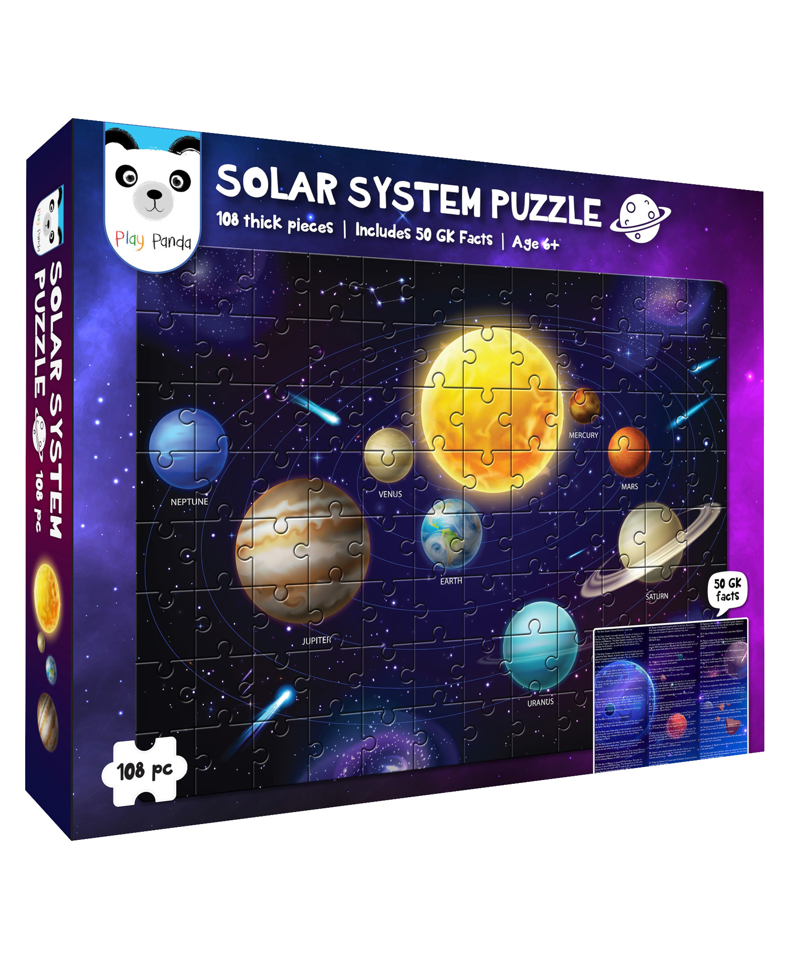 Play Panda Solar System Outer Space Puzzle 108 Pieces - Blue-image-9