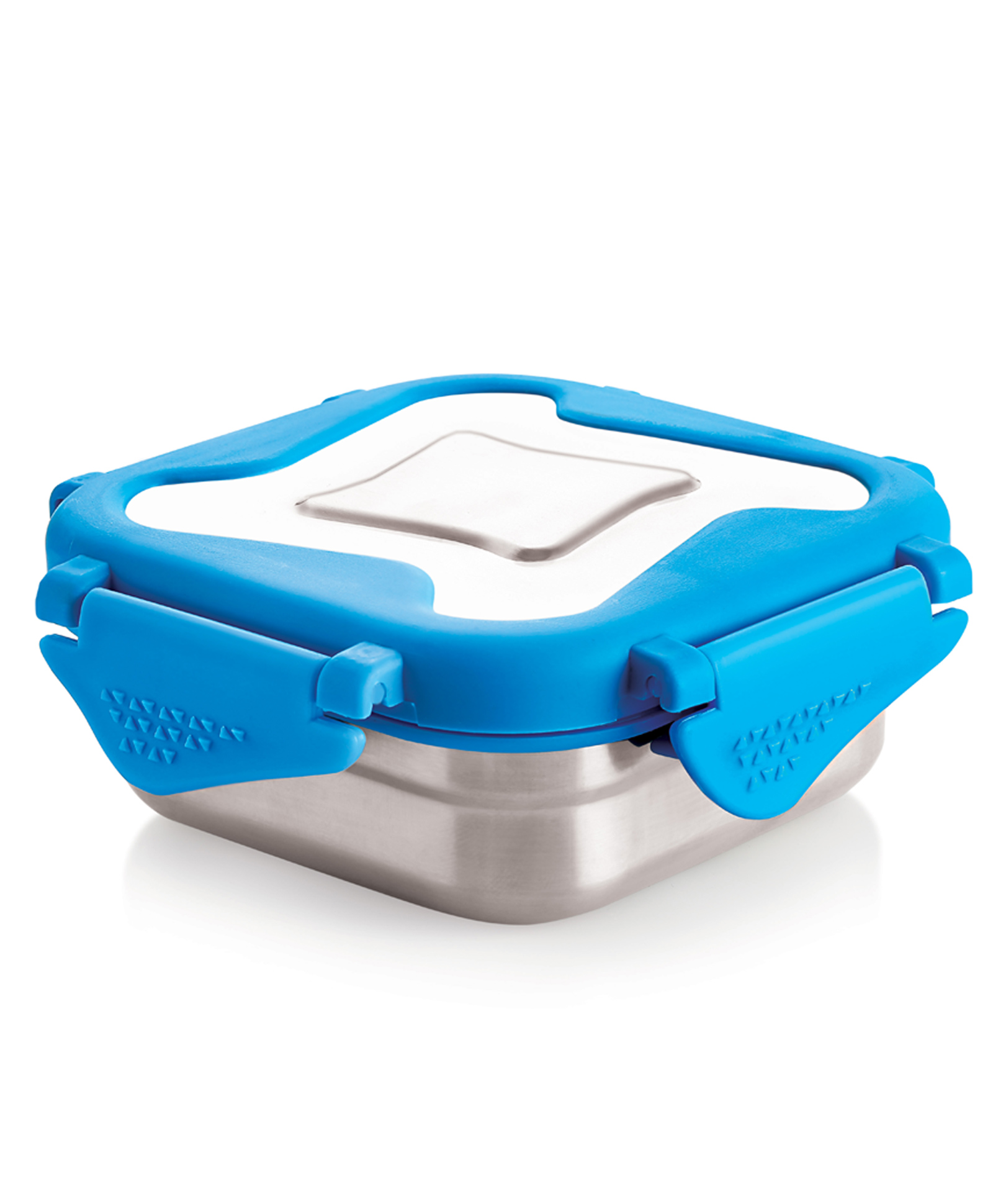 Steel Lock Smart Stainless Steel Tiffin Lunch Box For Kids and Adults | Airtight & Leakproof | Square Tiffin Box For School & Office With Steel Lid | Blue 360 ml-image-24