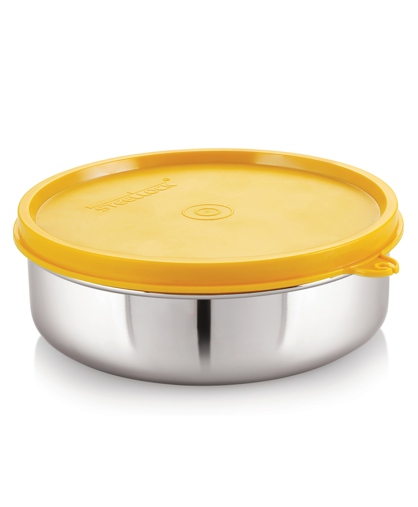 steel lock STEELLOCK Flex Stainless Steel Container Dabba with Lid Airtight for Food Storage, Easy to Carry, Leak Proof and Stackable 850 ml - Yellow .-picture-22