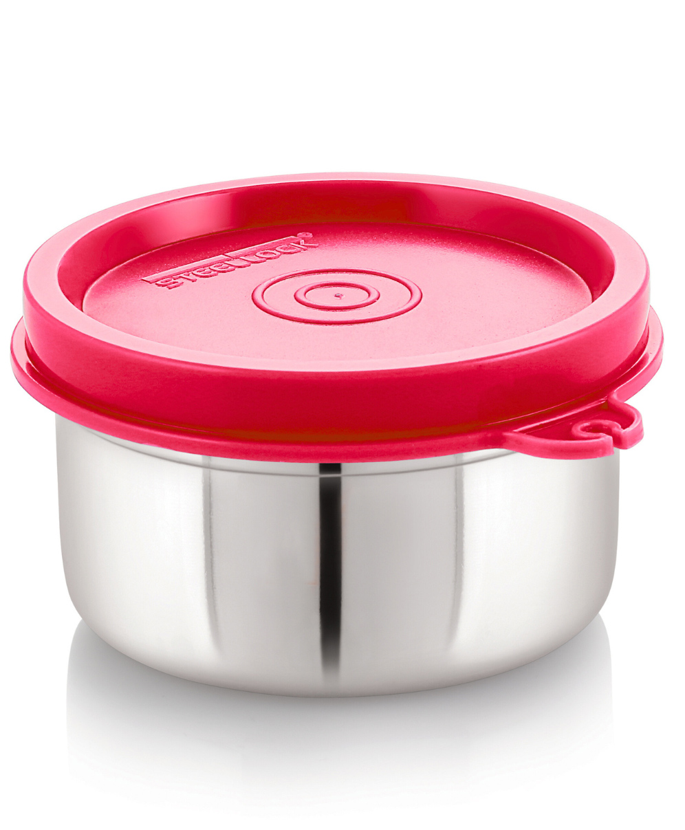 Steel Lock Flex Stainless Steel Container/Dabba with Lid Airtight for Food Storage, Easy to Carry, Leak Proof and Stackable (SL-11/120 ml) Pink.-picture-15
